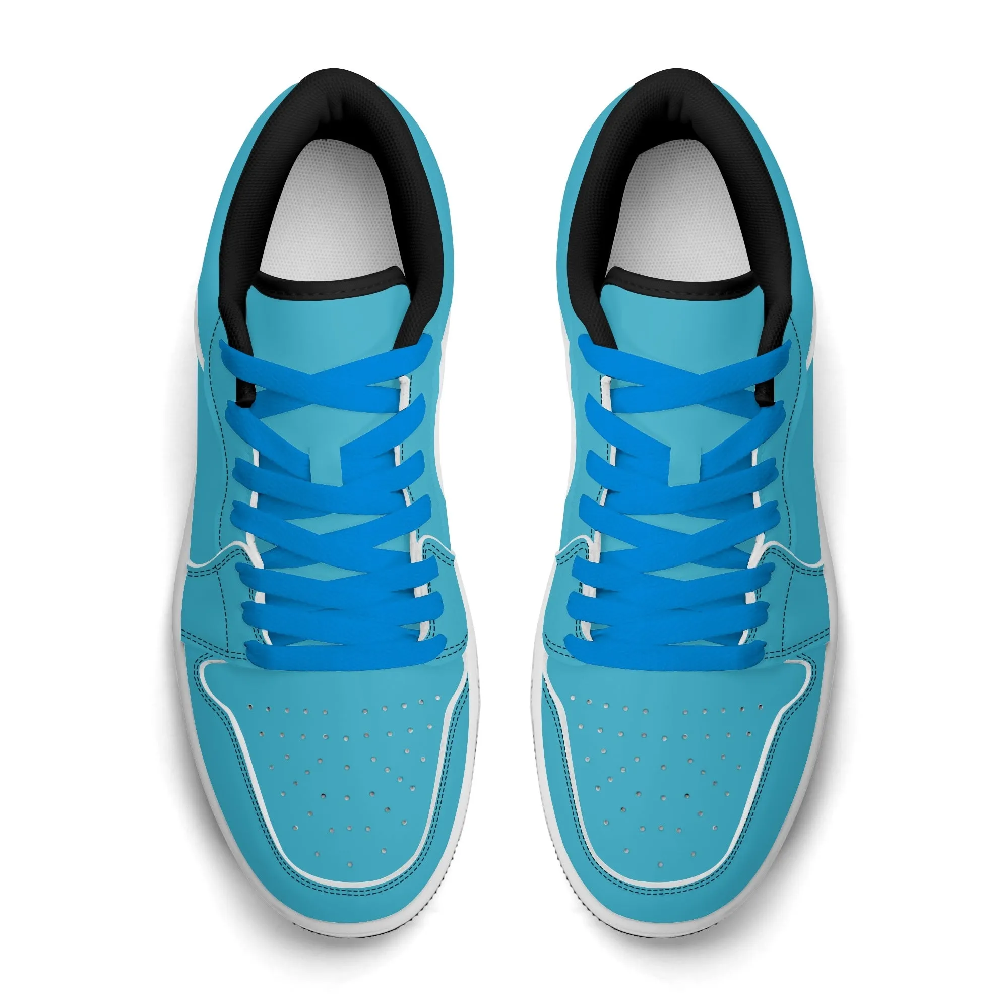 Bright Summer Sky Low Top Leder Sneaker für Damen