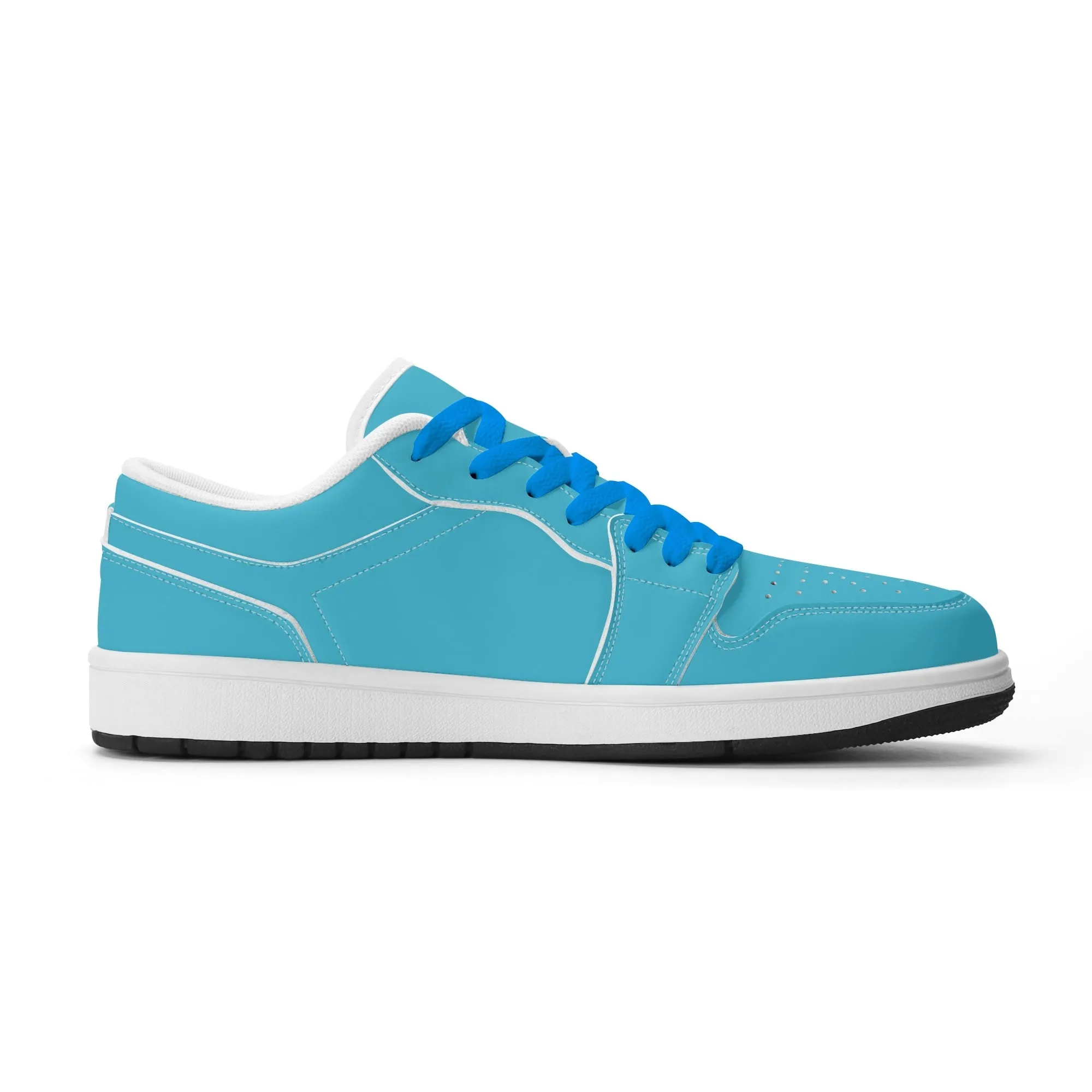 Bright Summer Sky Low Top Leder Sneaker für Damen