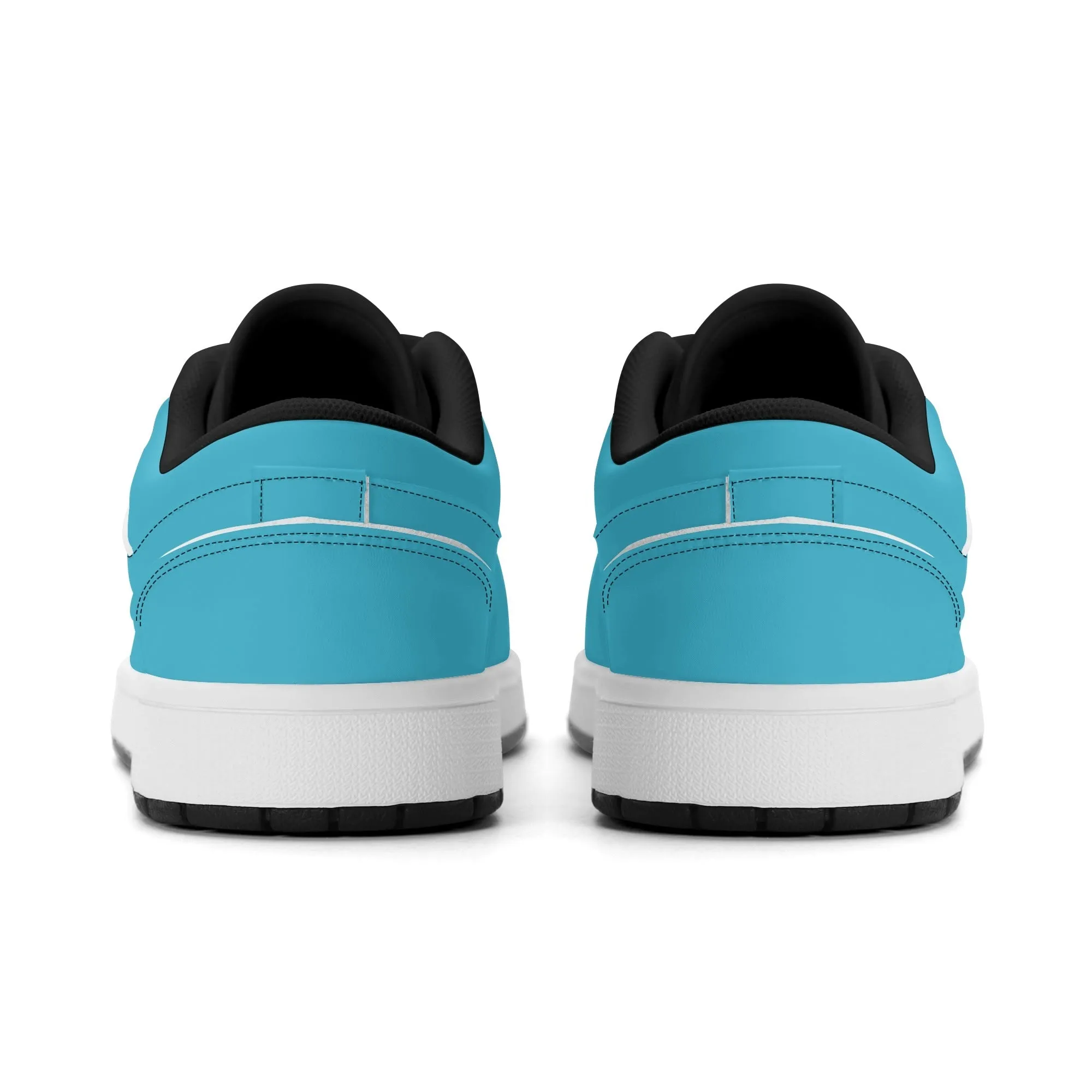 Bright Summer Sky Low Top Leder Sneaker für Damen