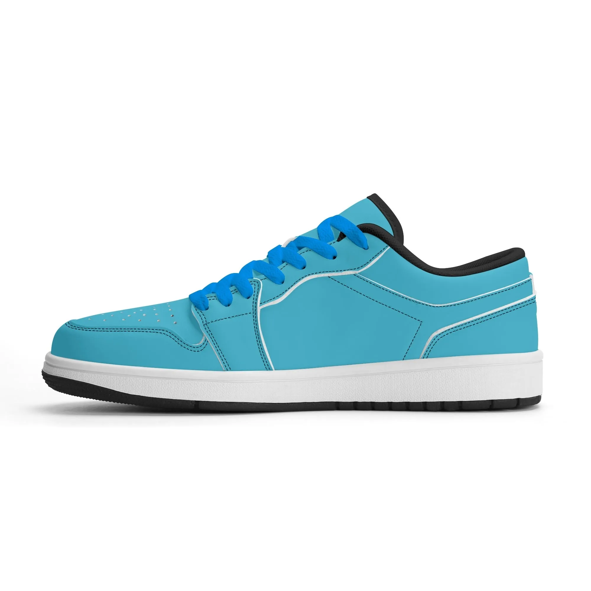 Bright Summer Sky Low Top Leder Sneaker für Damen