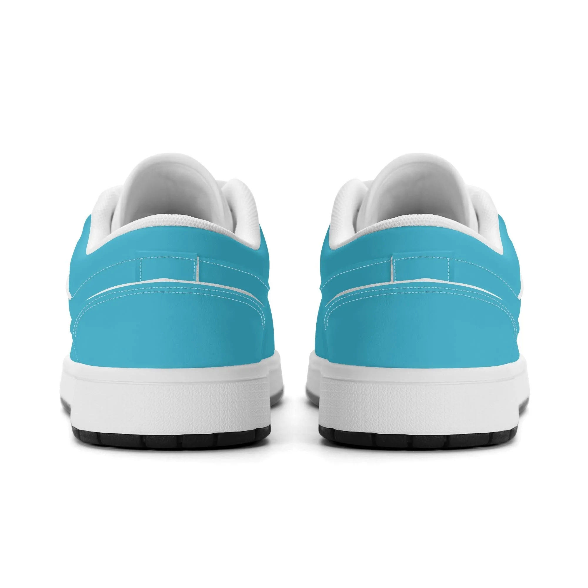Bright Summer Sky Low Top Leder Sneaker für Damen