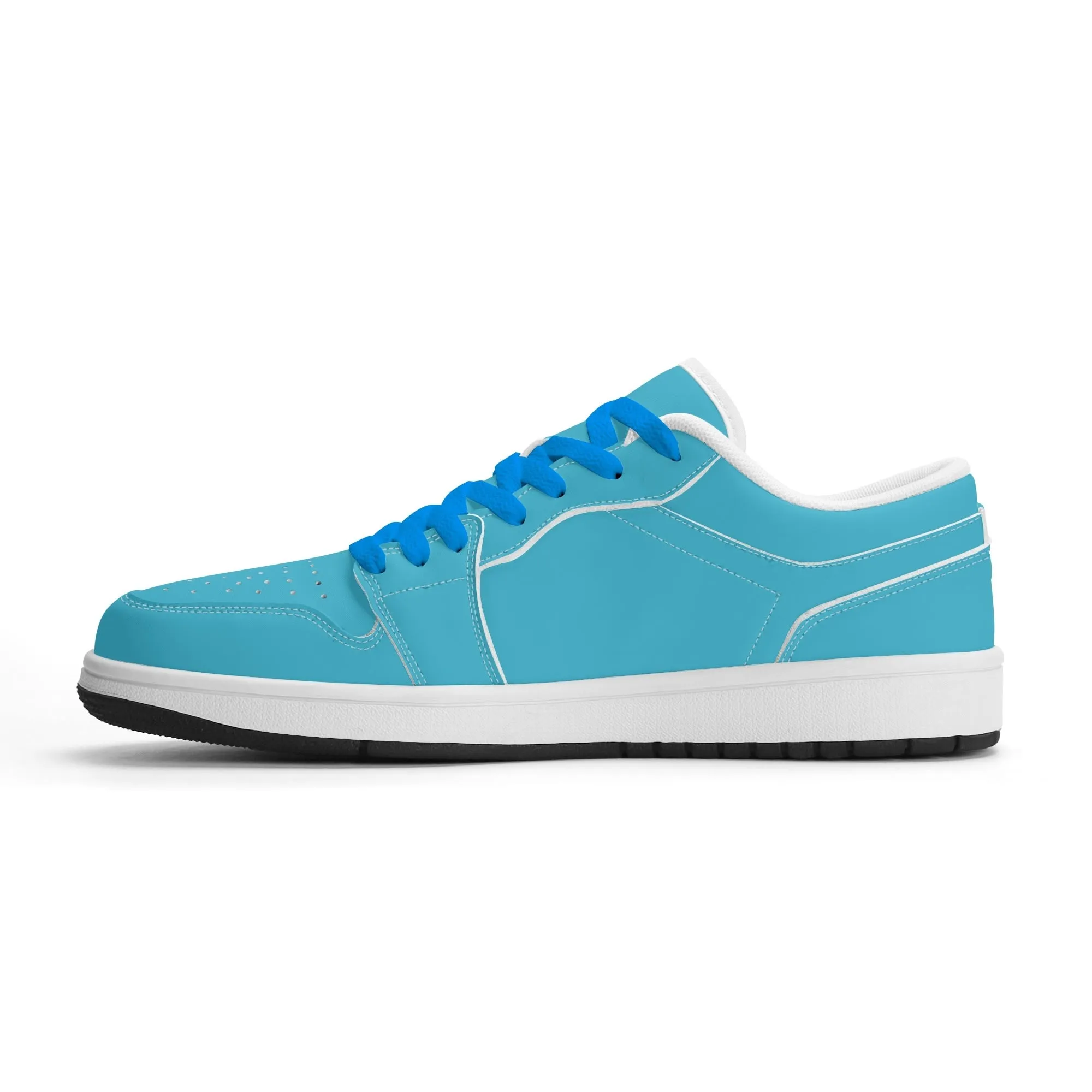 Bright Summer Sky Low Top Leder Sneaker für Damen