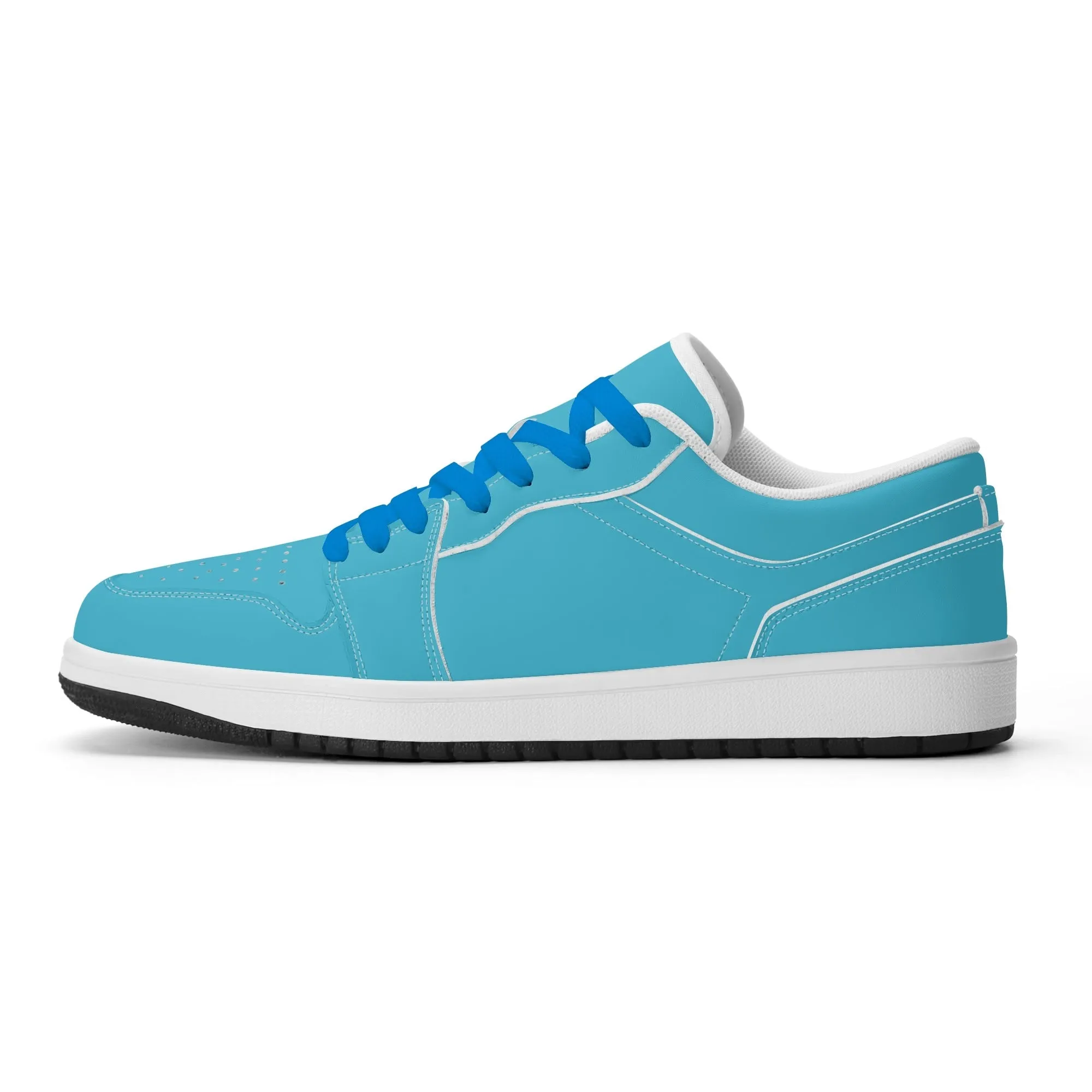 Bright Summer Sky Low Top Leder Sneaker für Damen