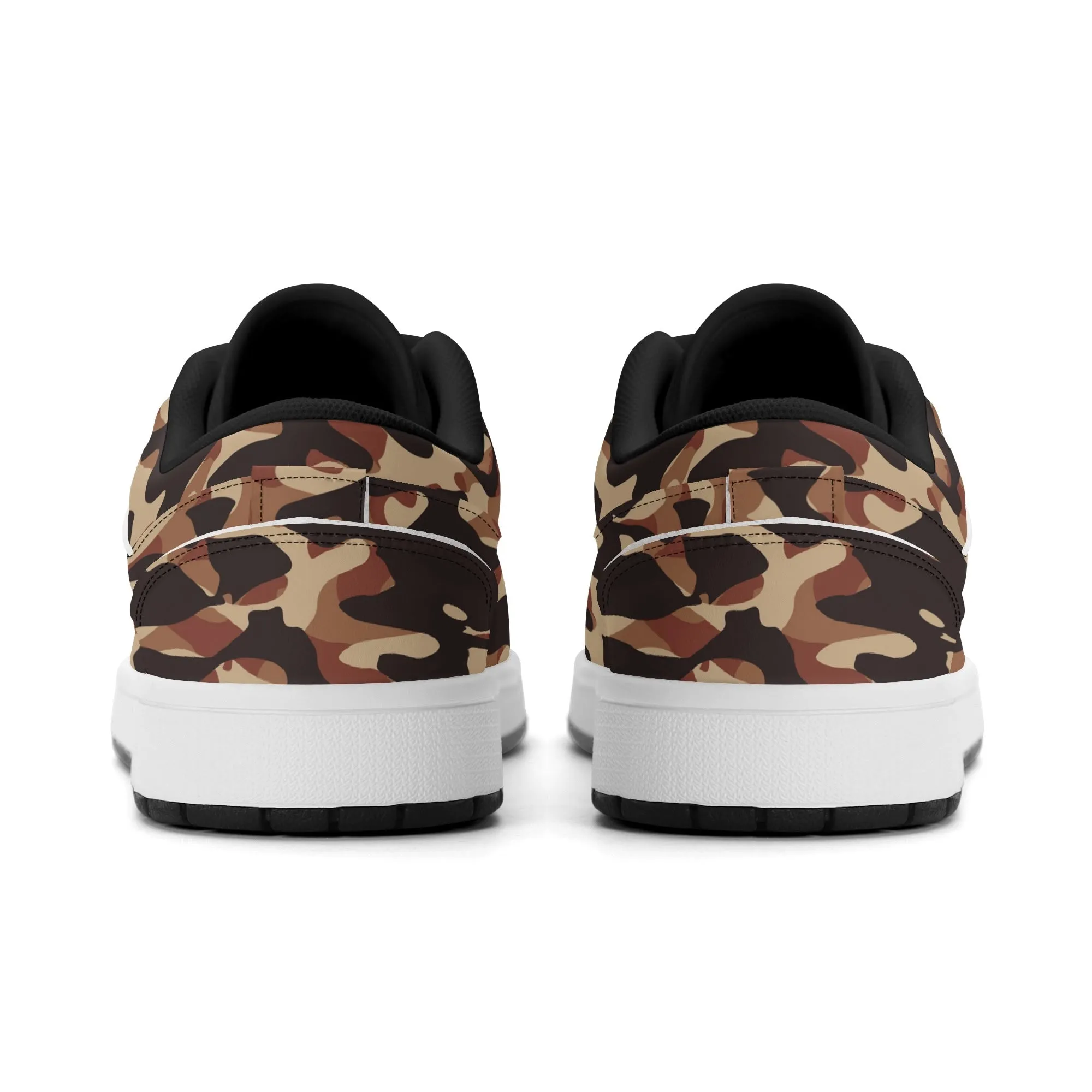 Brown Camouflage Low Top Leder Sneaker für Herren