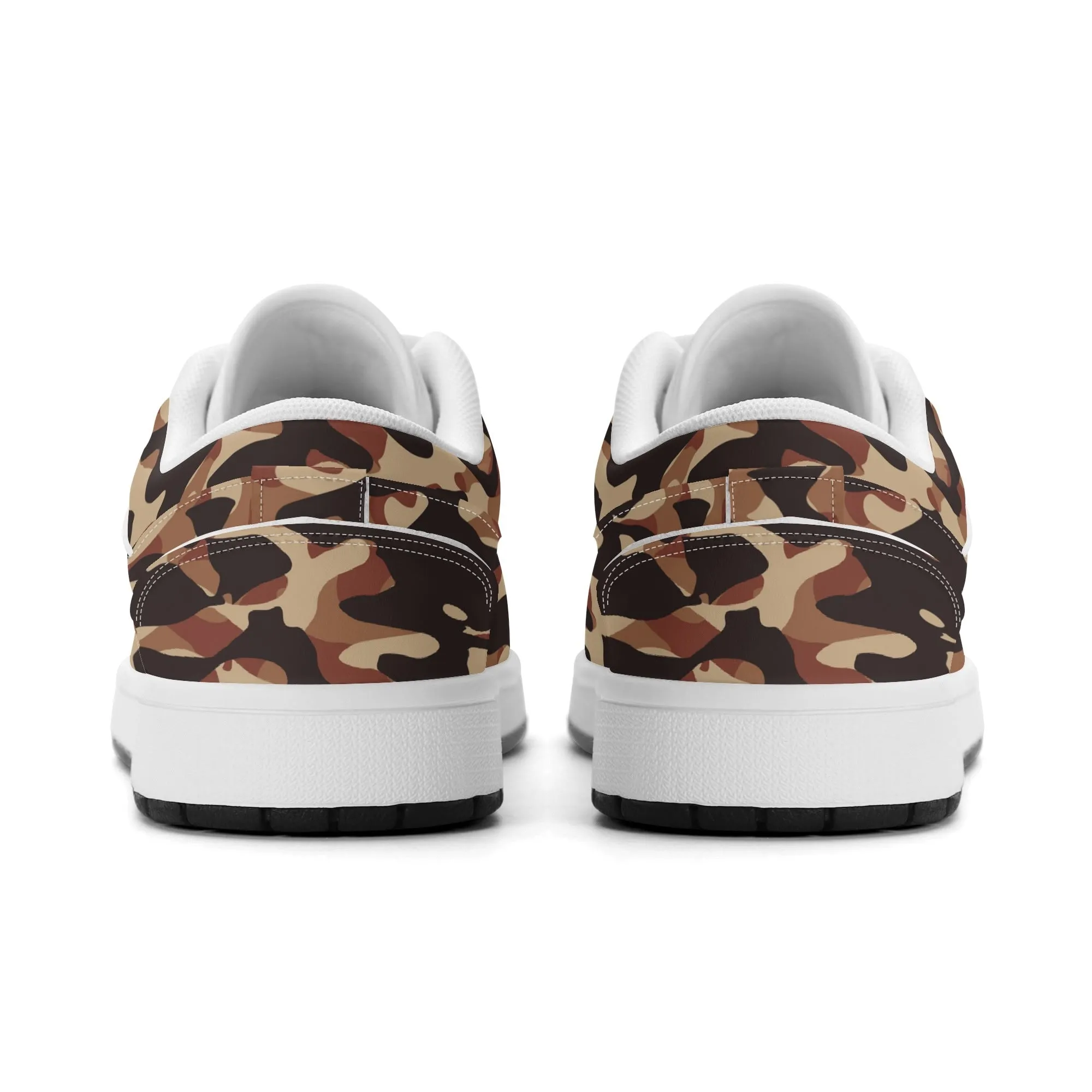 Brown Camouflage Low Top Leder Sneaker für Herren
