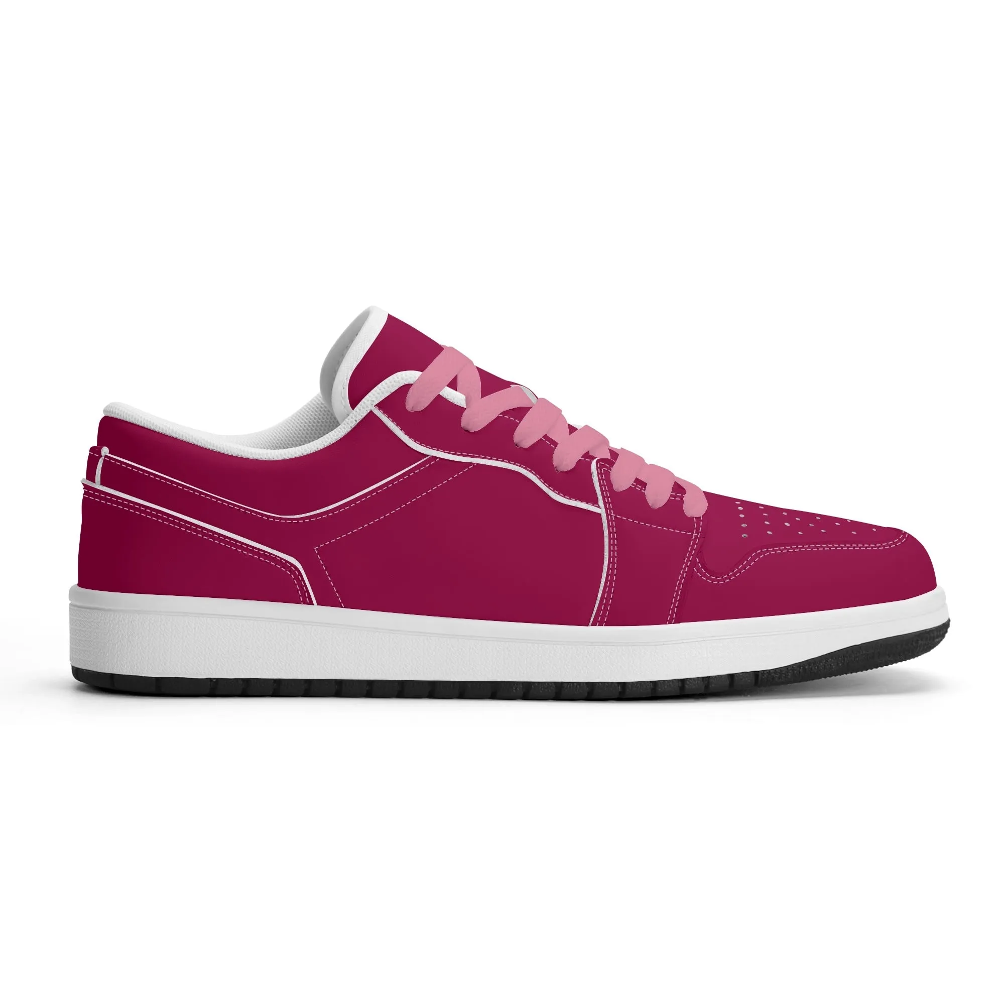 Burgundy Low Top Leder Sneaker für Herren