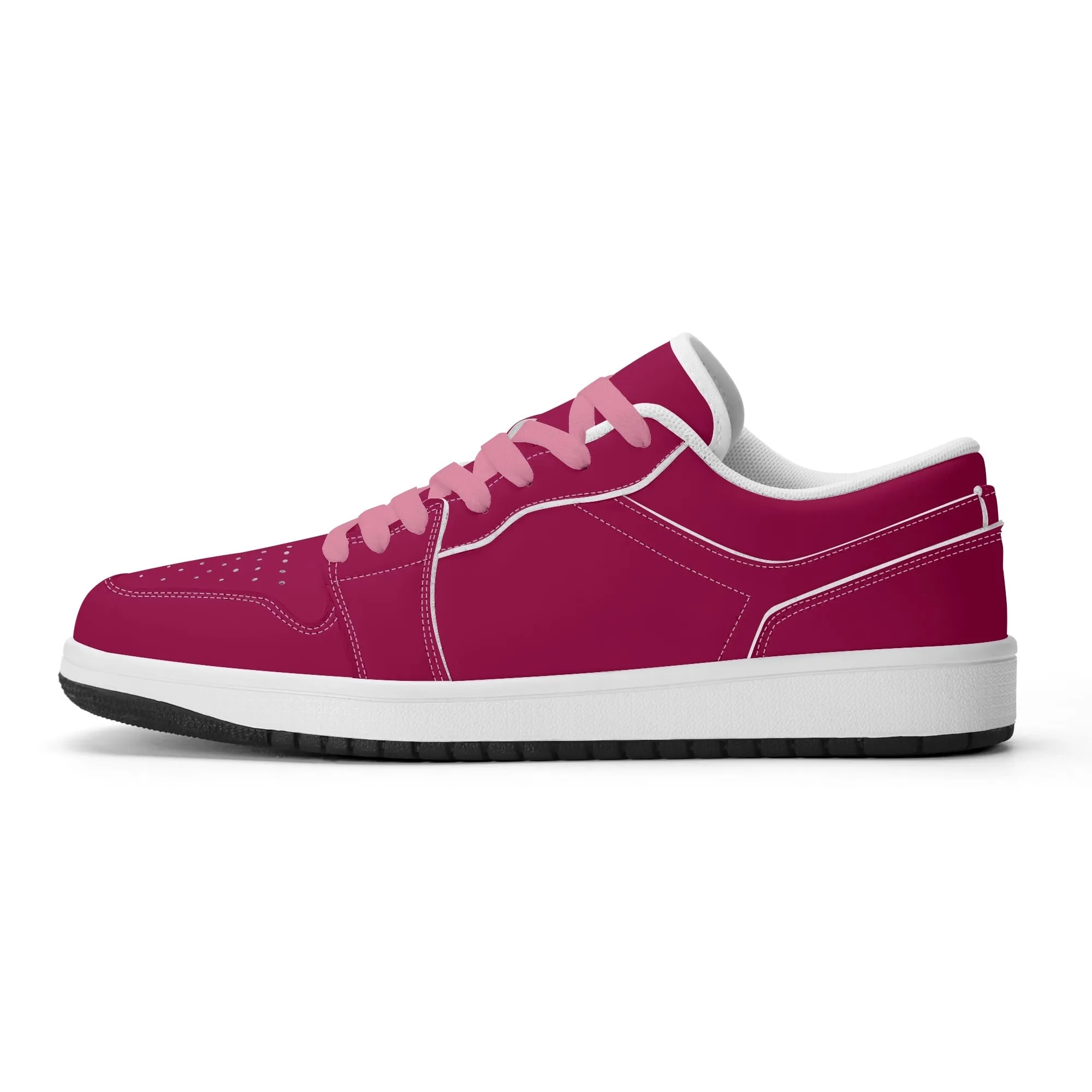 Burgundy Low Top Leder Sneaker für Herren