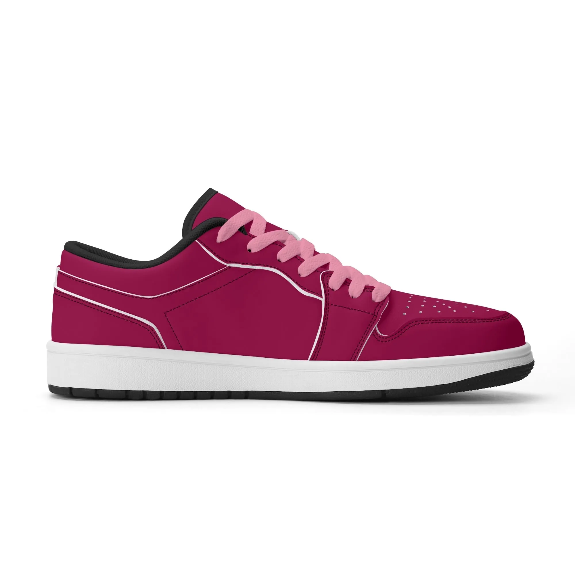 Burgundy Low Top Leder Sneaker für Herren