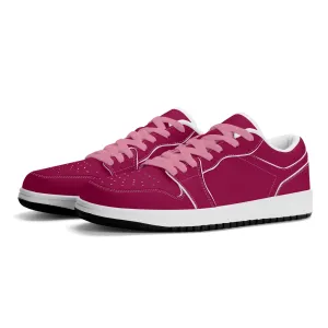 Burgundy Low Top Leder Sneaker für Herren