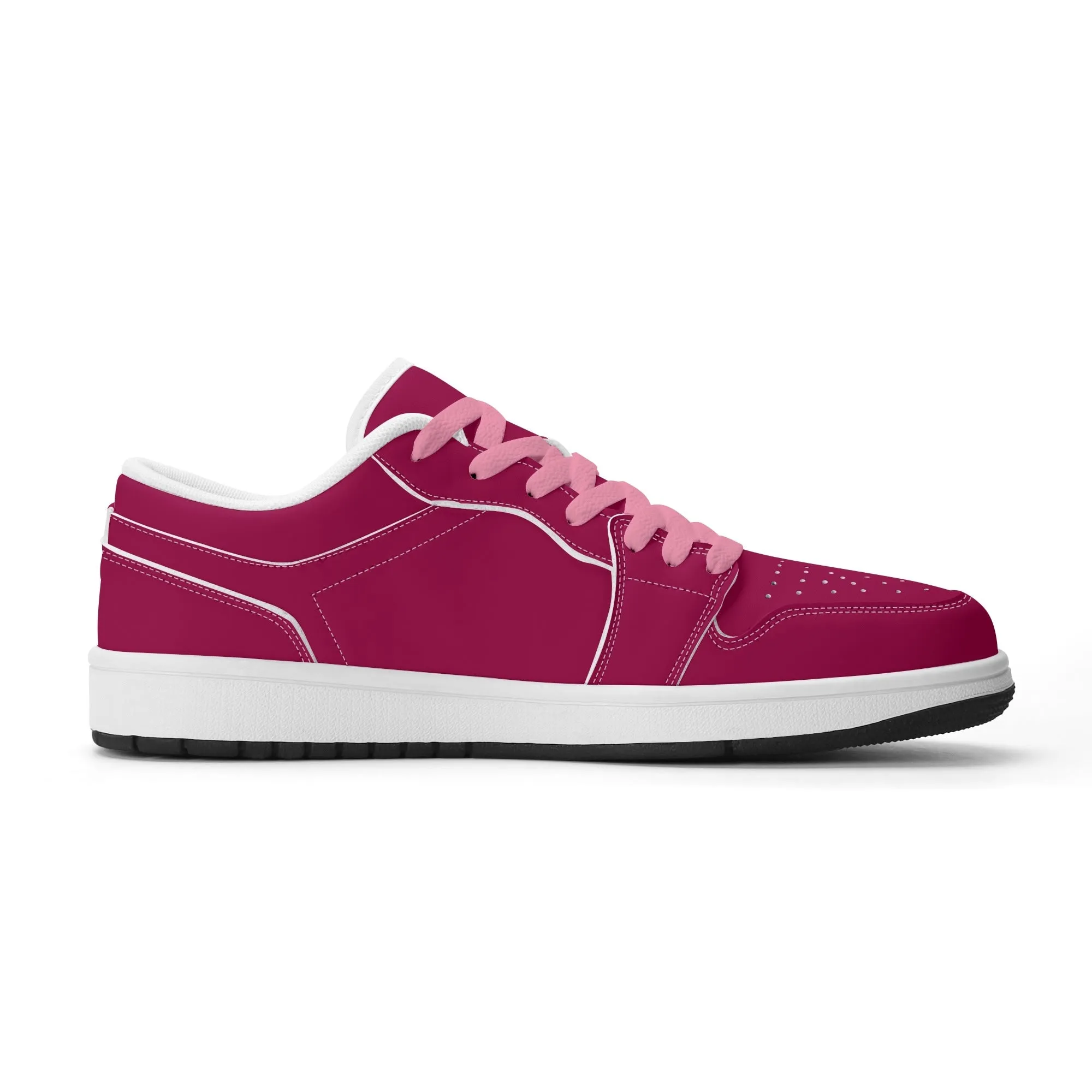 Burgundy Low Top Leder Sneaker für Herren