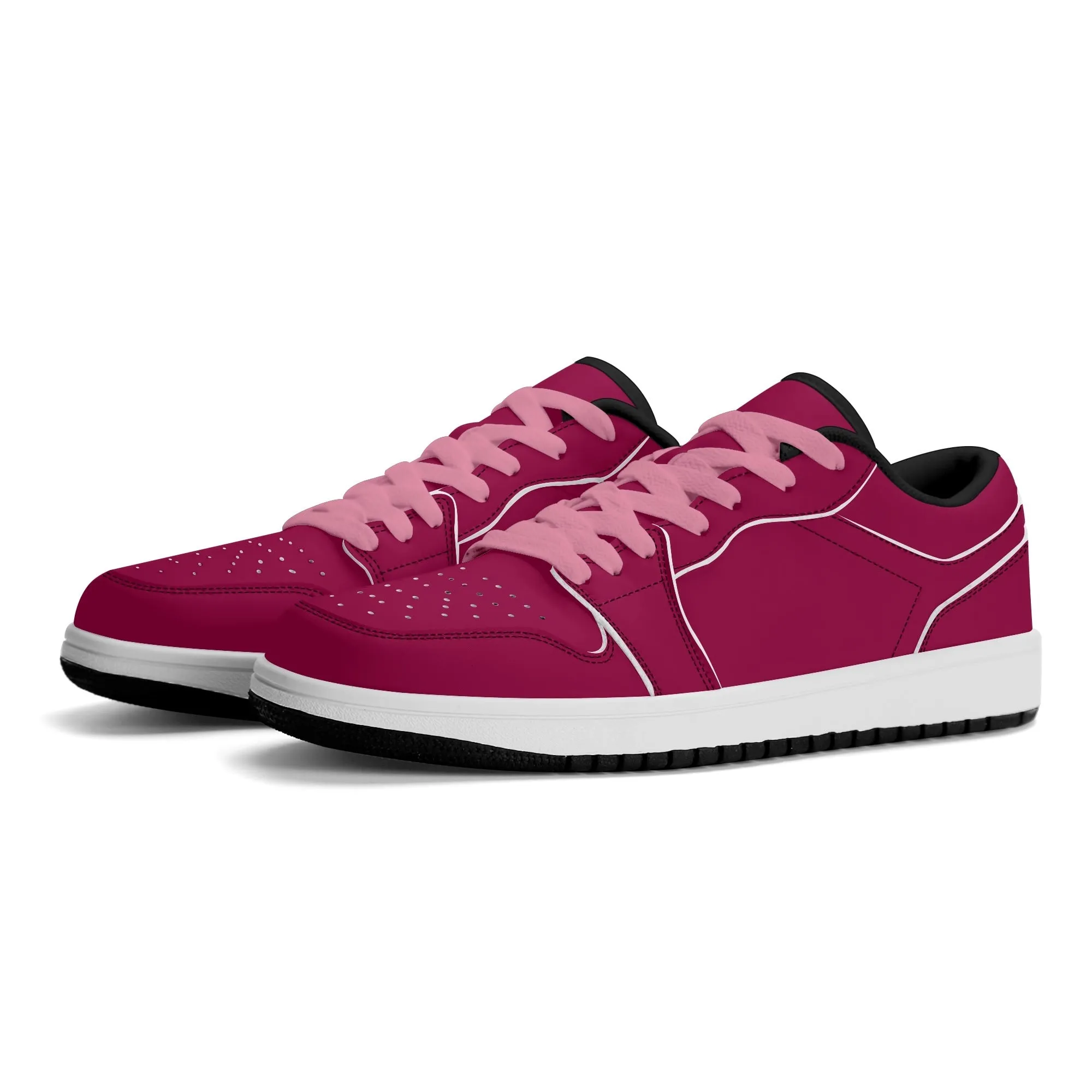 Burgundy Low Top Leder Sneaker für Herren