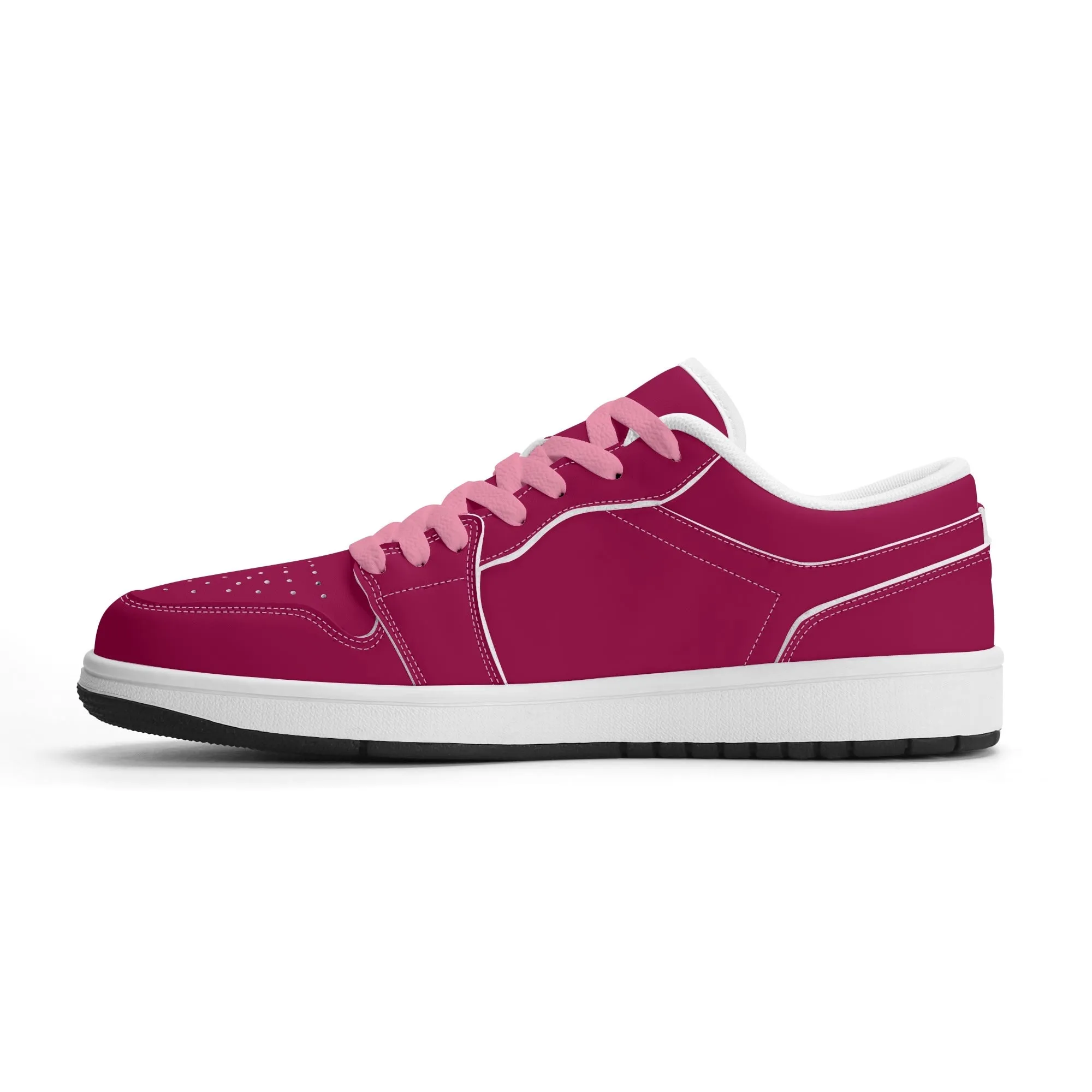 Burgundy Low Top Leder Sneaker für Herren