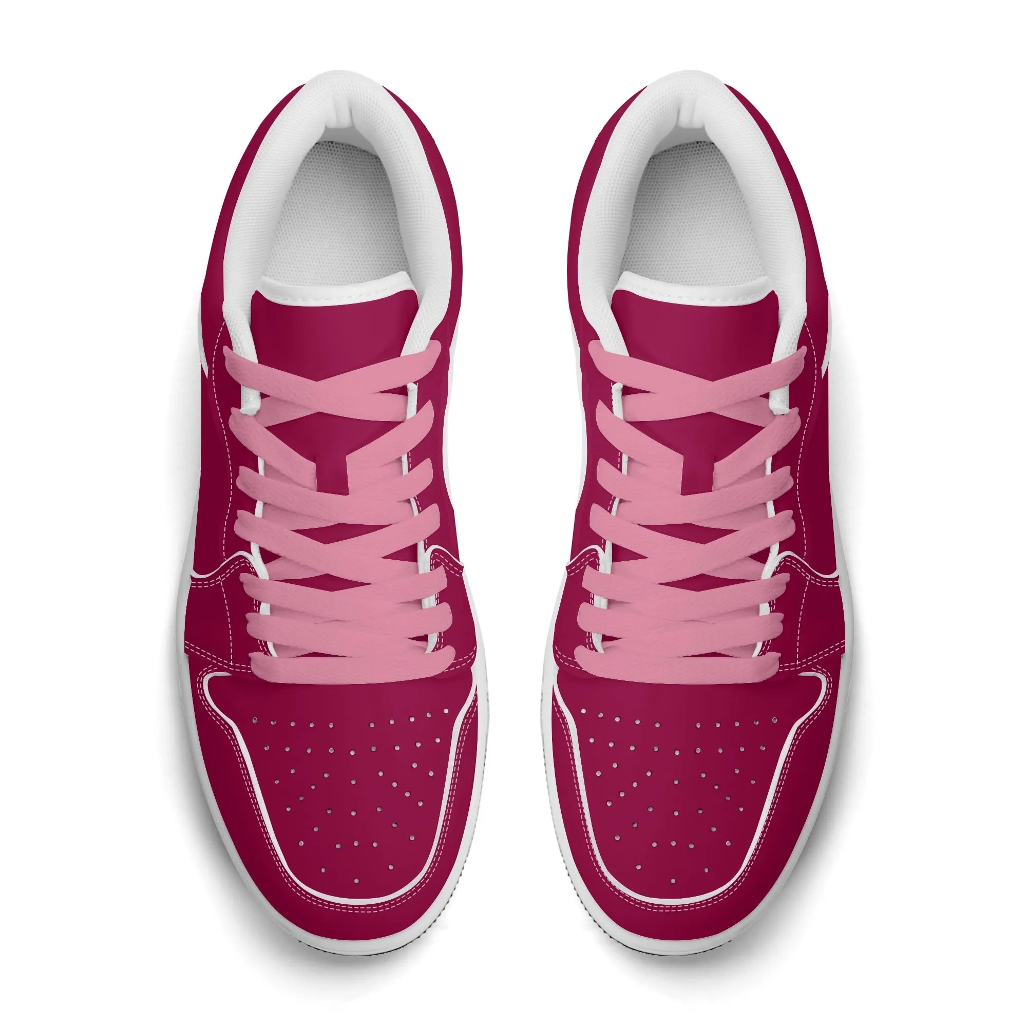 Burgundy Low Top Leder Sneaker für Herren