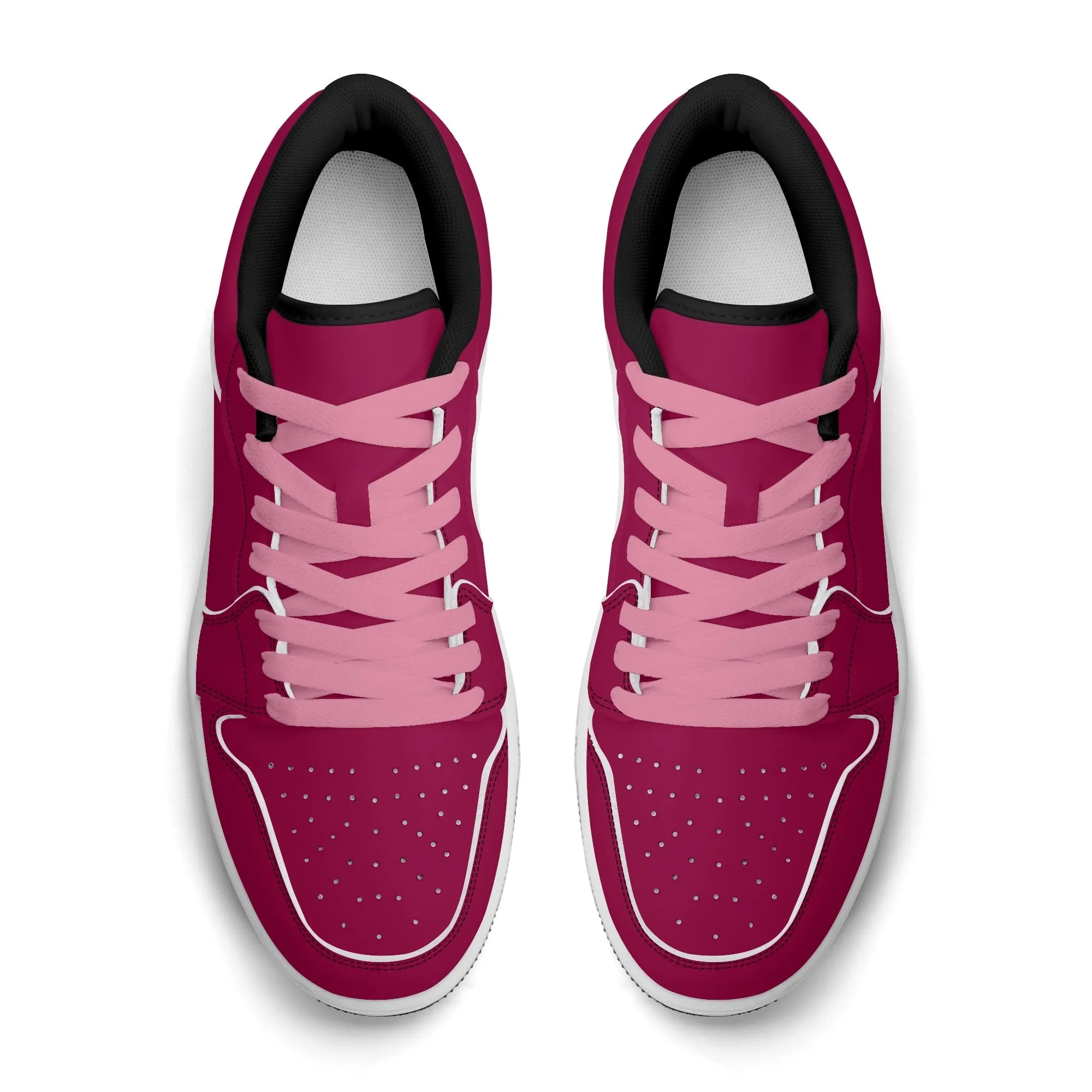 Burgundy Low Top Leder Sneaker für Herren