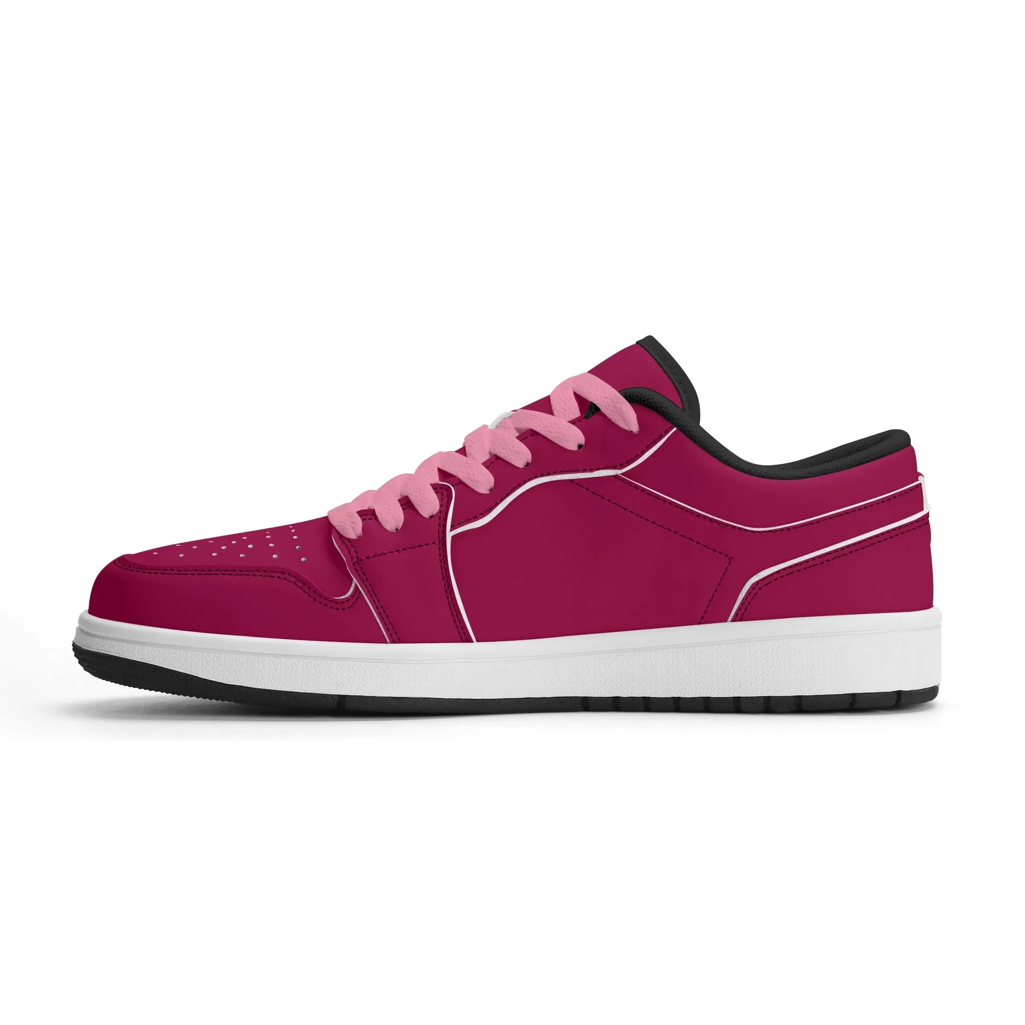 Burgundy Low Top Leder Sneaker für Herren