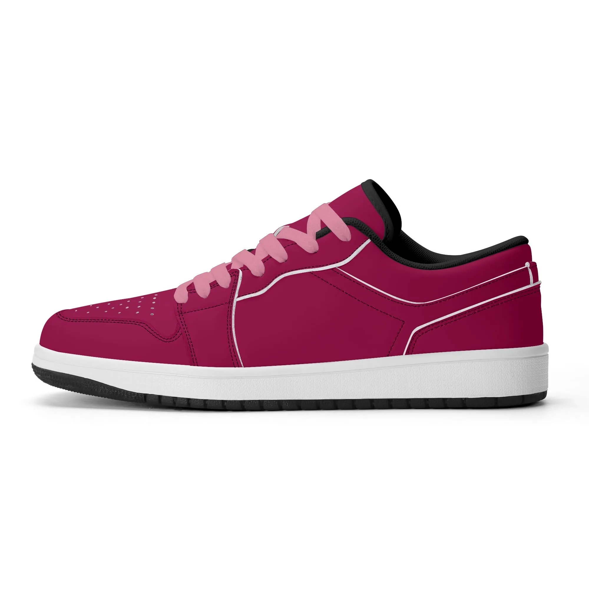 Burgundy Low Top Leder Sneaker für Herren
