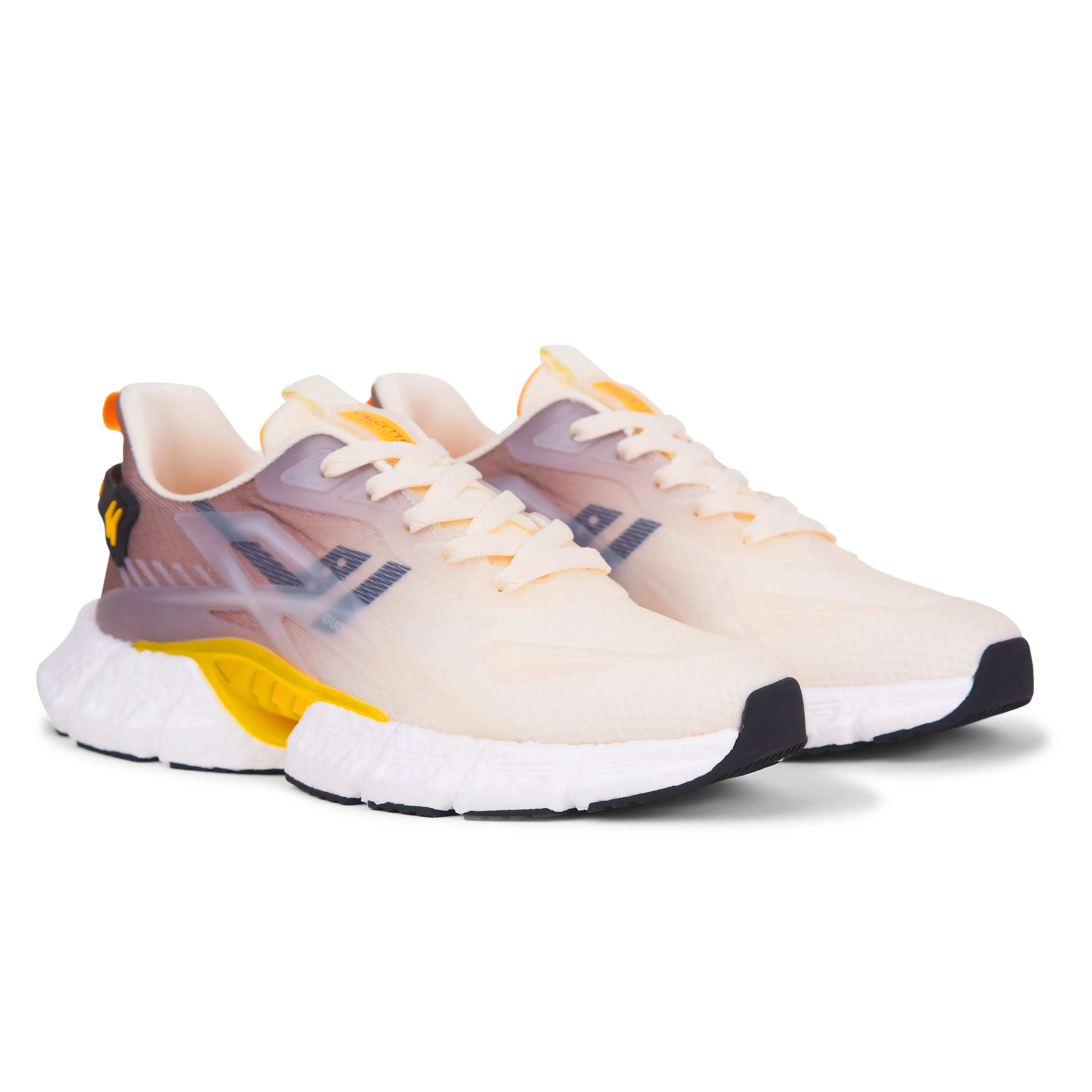 Calcetto Lightweight Casual Men's Running Sports Shoes CLT-1015 Beige Yellow