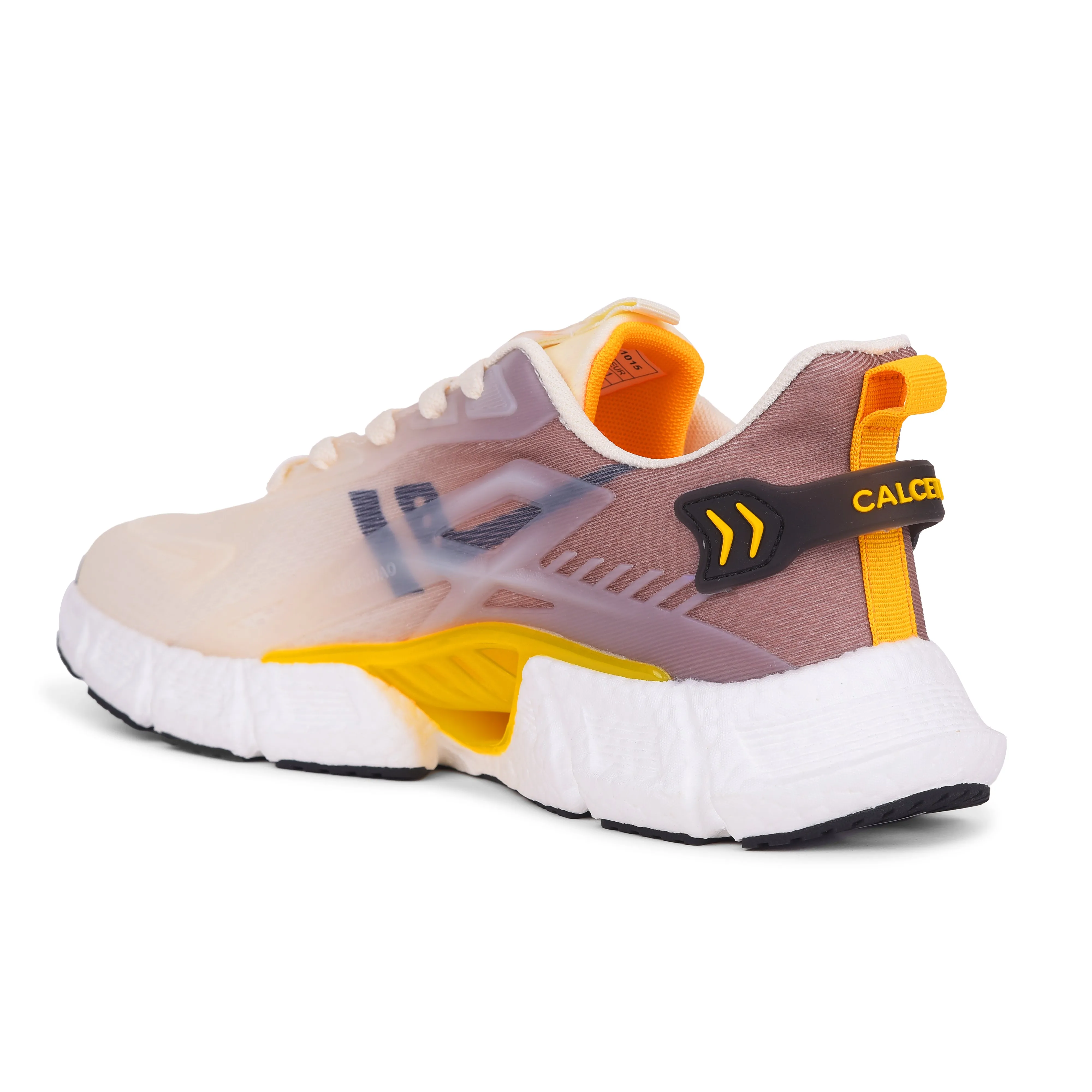 Calcetto Lightweight Casual Men's Running Sports Shoes CLT-1015 Beige Yellow