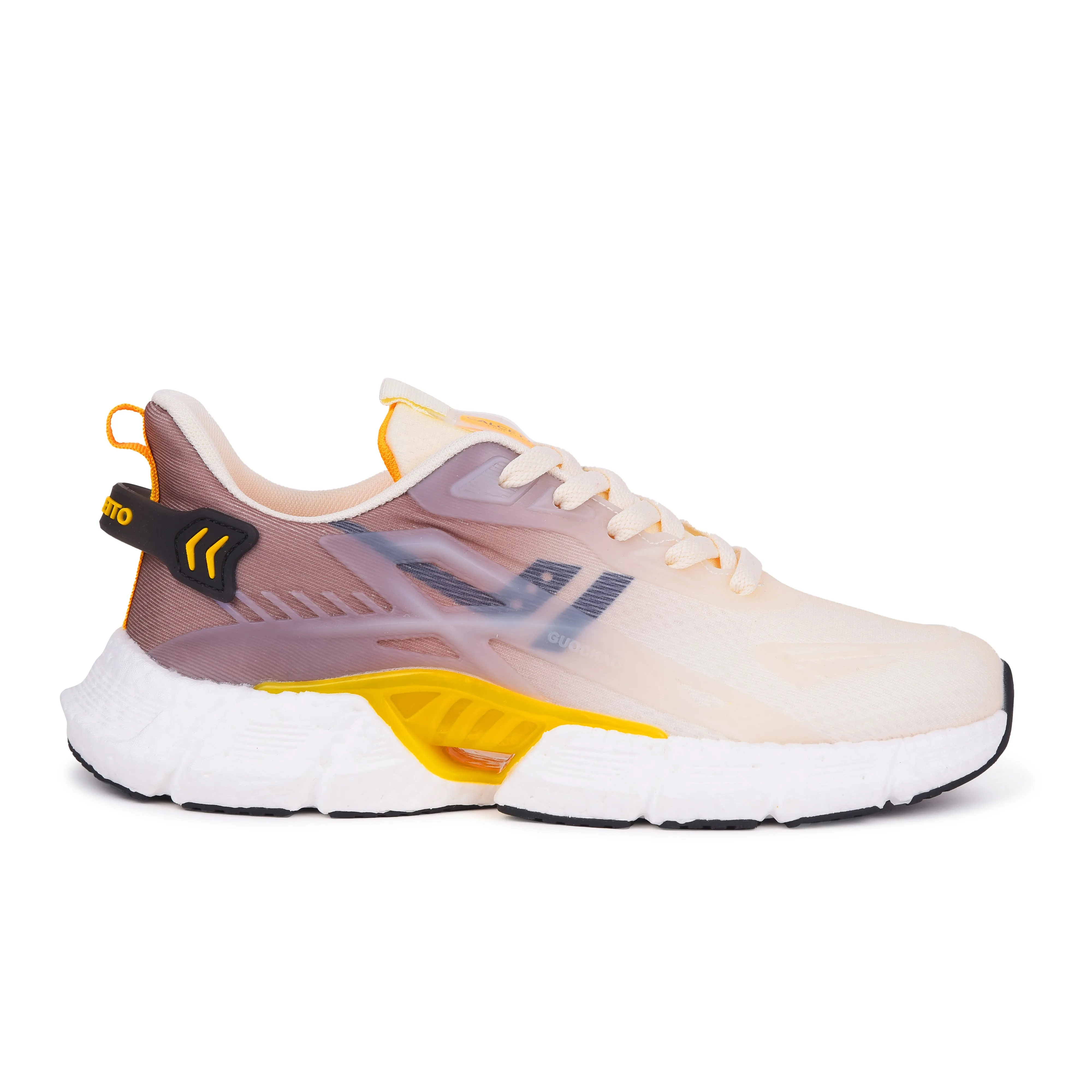 Calcetto Lightweight Casual Men's Running Sports Shoes CLT-1015 Beige Yellow