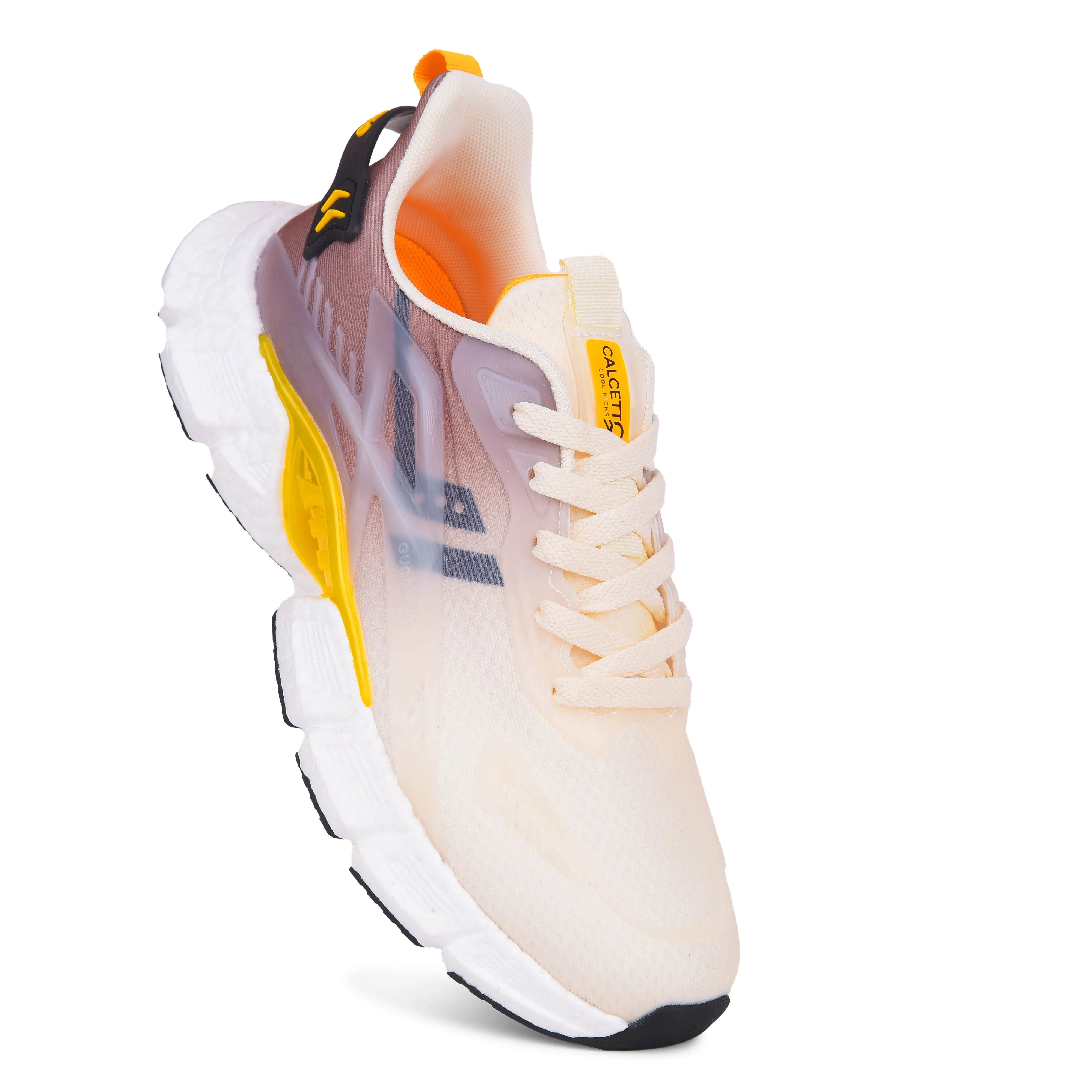 Calcetto Lightweight Casual Men's Running Sports Shoes CLT-1015 Beige Yellow