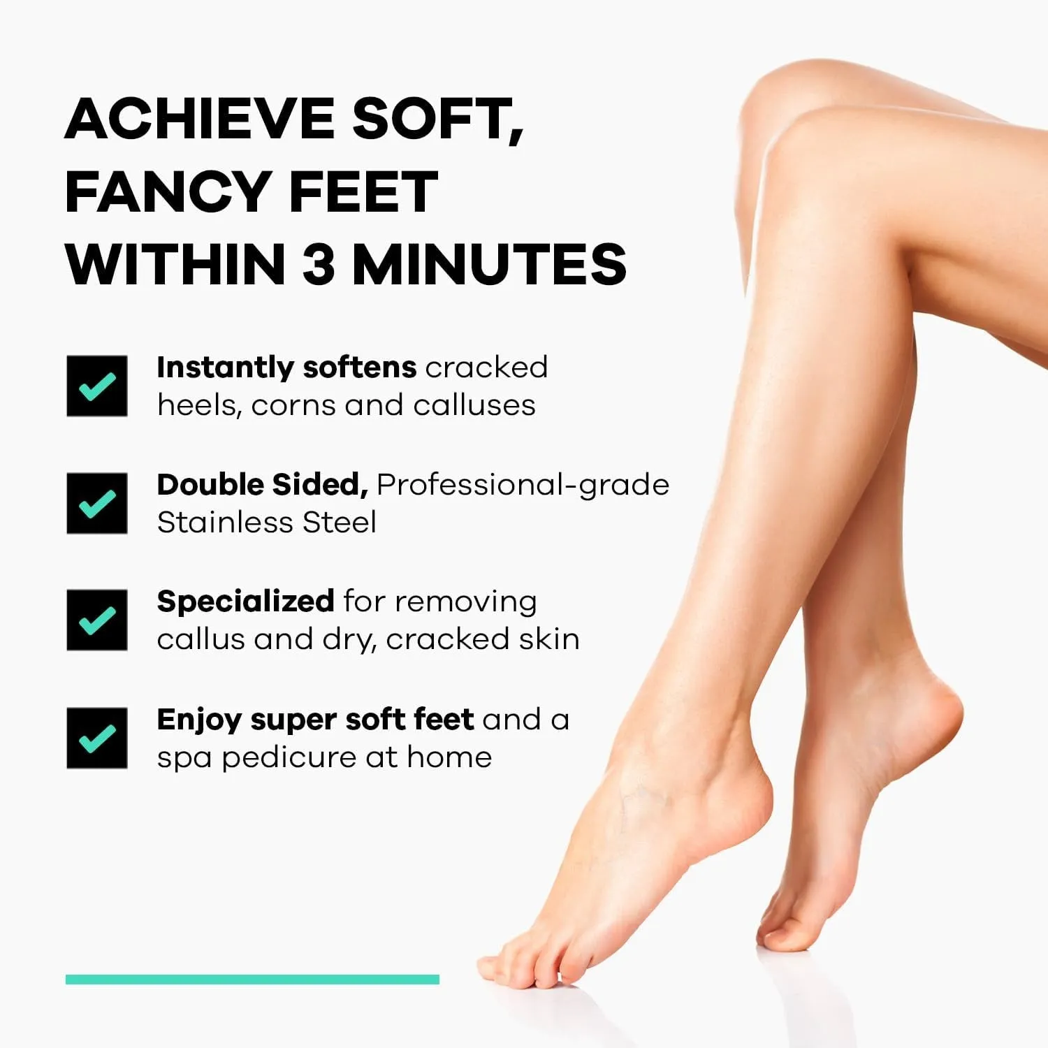 Callus Remover Foot Scrub - Exfoliating Feet Spray-On Formula and Reusable Deluxe Sole File Valentines Gift Set - Dead Skin Remover, Peel & Soften Cracked Heels - Deluxe Pedicure Spa Kit