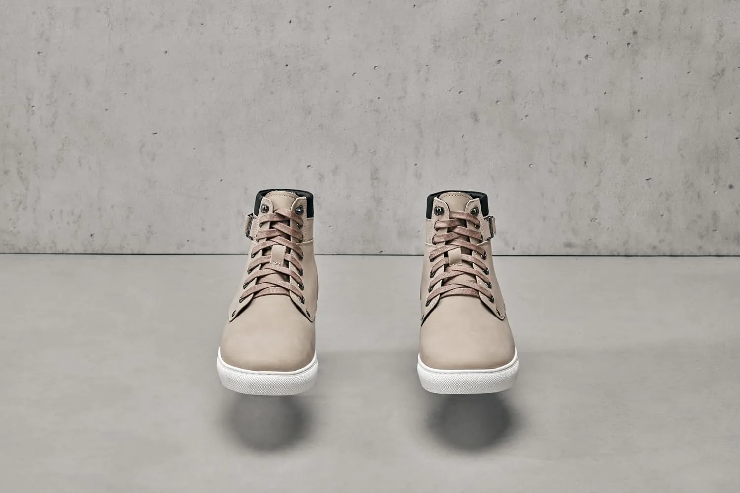 CALTO Men's Invisible Height Increasing Elevator Shoes - Taupe Nubuck Leather Lace-up Fashion Sneakers - 2.6 Inches Taller - T53122 - Size 9 D(M) US