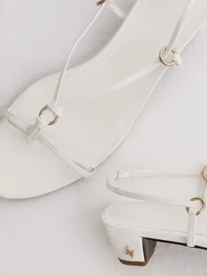 Camilla Strappy Leather Sling Back Sandal | White