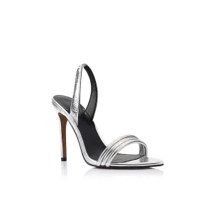 Camille Sandal Silver Metallic Leather | Lana Wilkinson