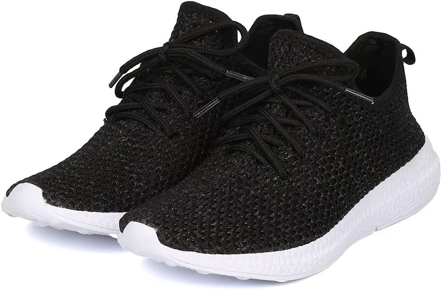 Cape Robbin Haven-1 Black Fabric Knitted Lace Up Low Top Jogging Sneakers