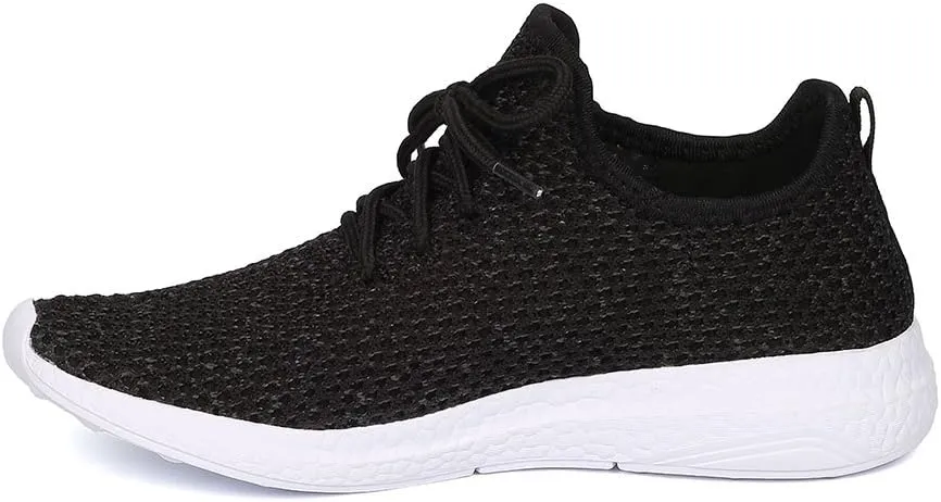 Cape Robbin Haven-1 Black Fabric Knitted Lace Up Low Top Jogging Sneakers