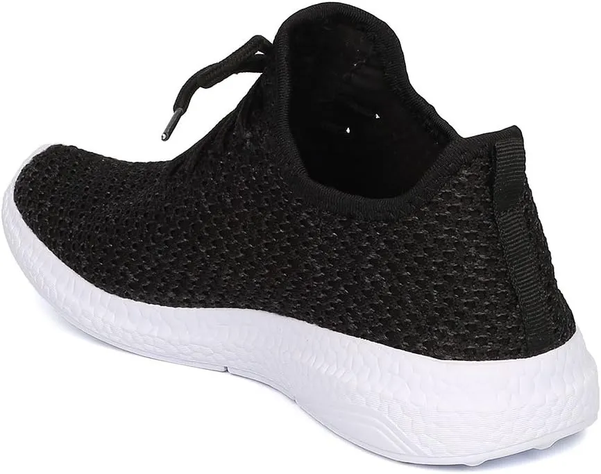 Cape Robbin Haven-1 Black Fabric Knitted Lace Up Low Top Jogging Sneakers