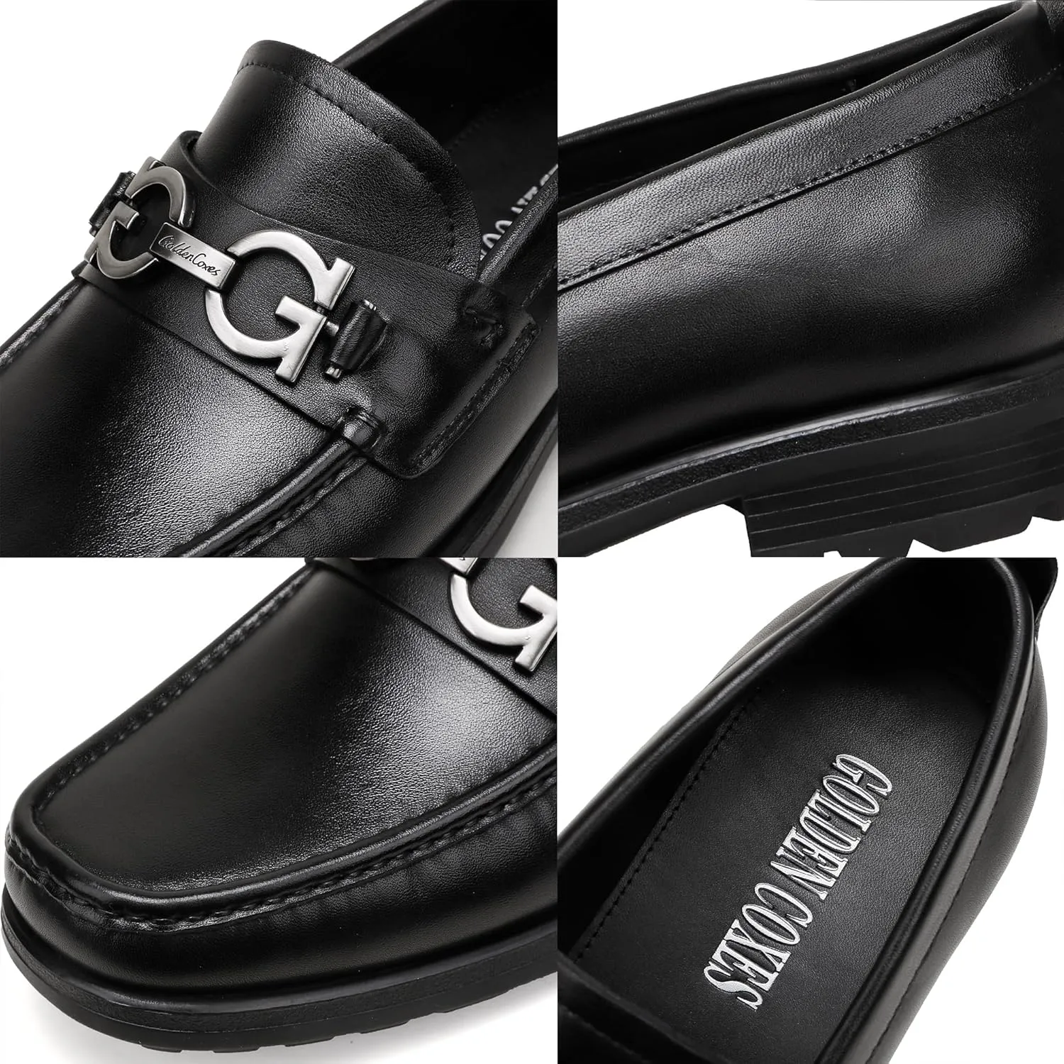 Casual Dress Shoes for Men, Premium Formal Buckle Dress Loafers Business Slip-on Penny Loafer for Mens