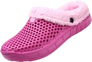 CERYTHRINA Men's Women's Lined Clog Breathable Mesh Lining Indoor Outdoor Walking Garden Clogs Winter Slippers