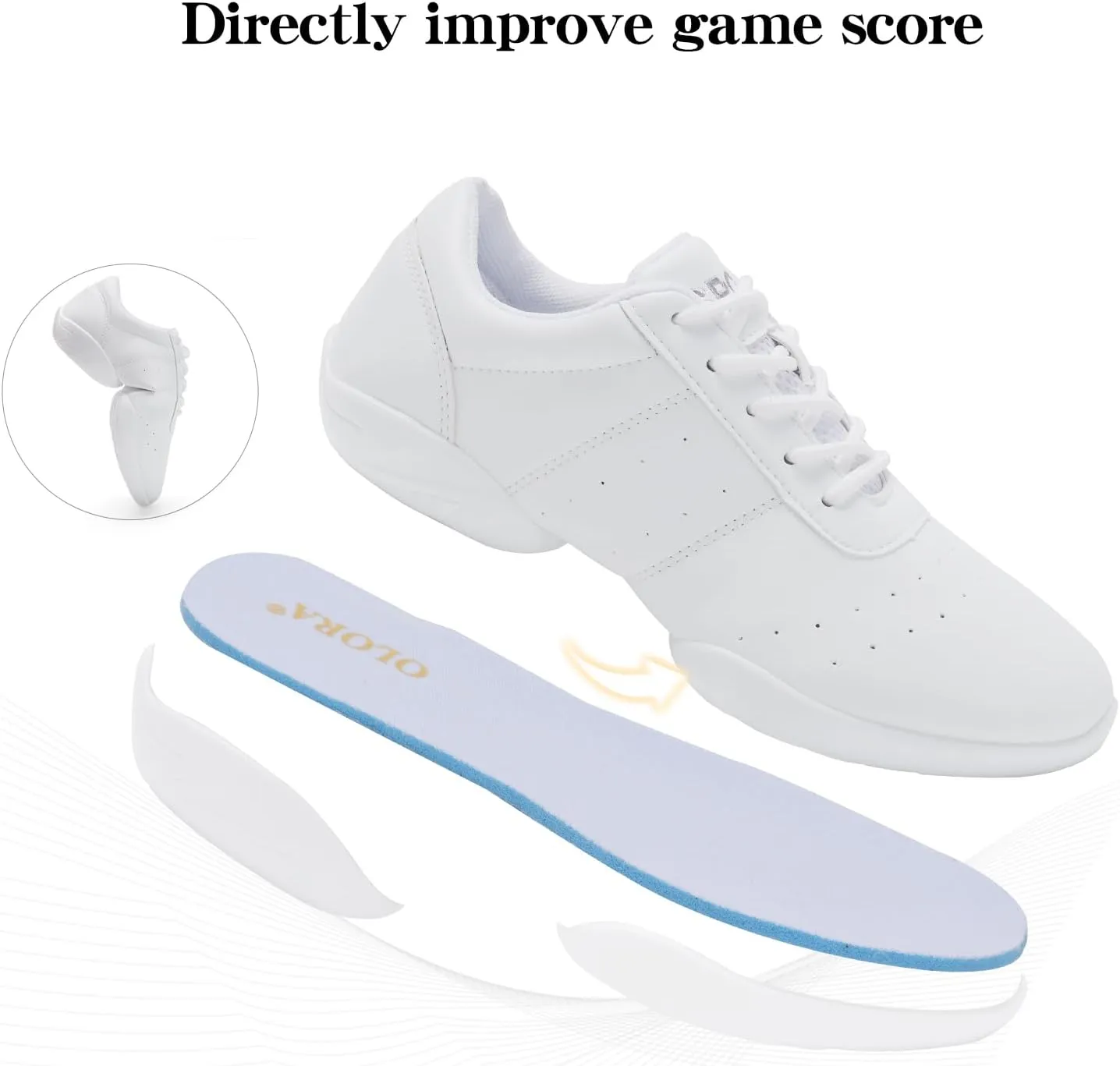 Cheer Shoes Girls Lightweight Comfortable Dance Cheerleader Sneakers