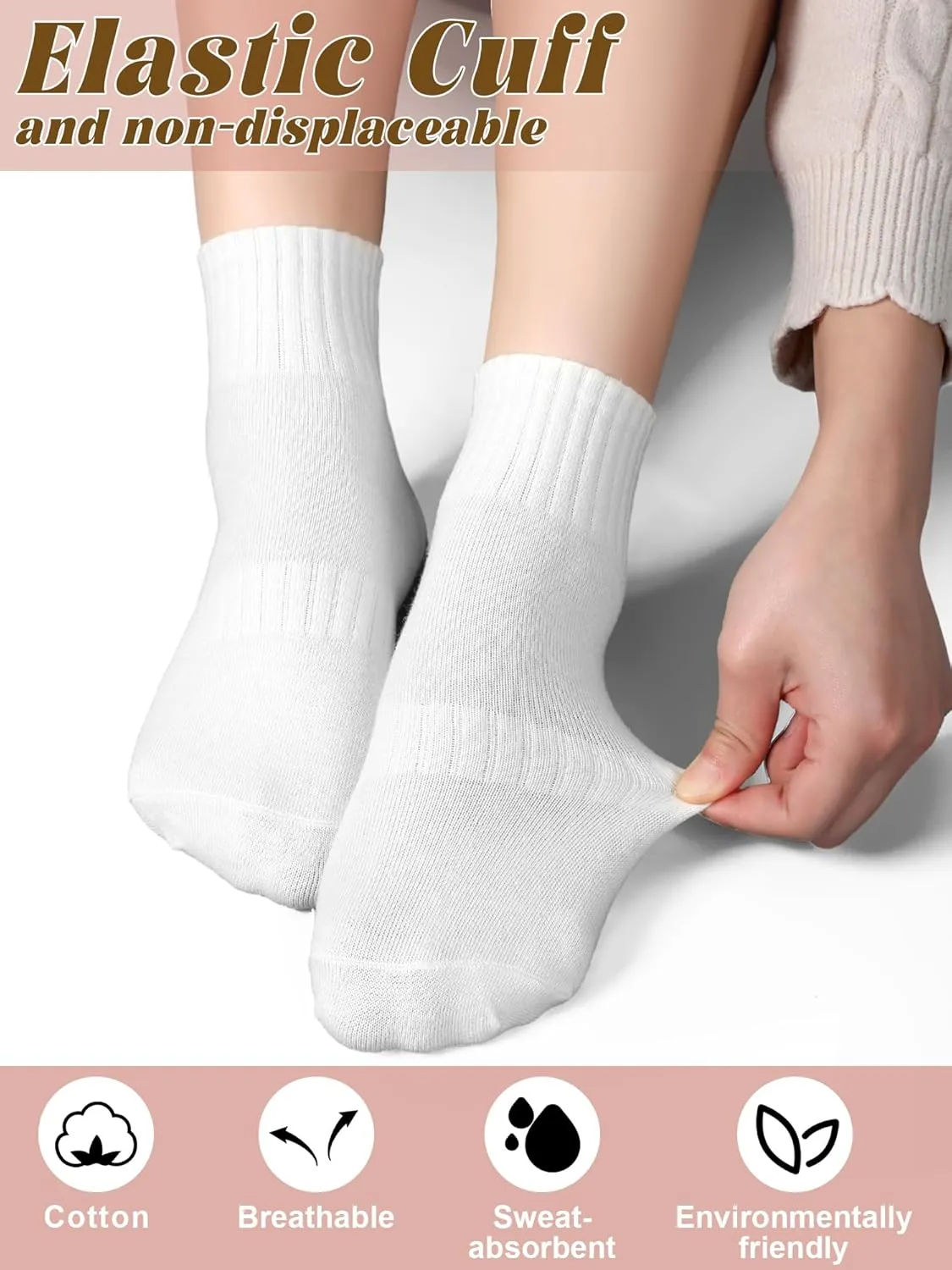 Chuarry 12 Pair Mini Crew Socks for Women Cotton Quarter Low Cut Ankle Socks Soft Breathable for Tennis Athletic Golf Running