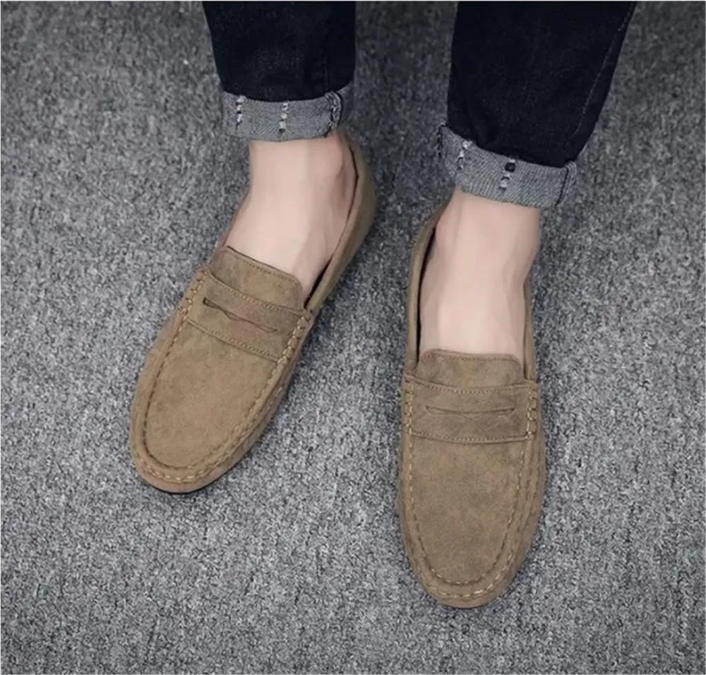 Classic Slip-ons Men's Loafers Suede Vamp Boat Shoes for Traveling Driving Office and Work