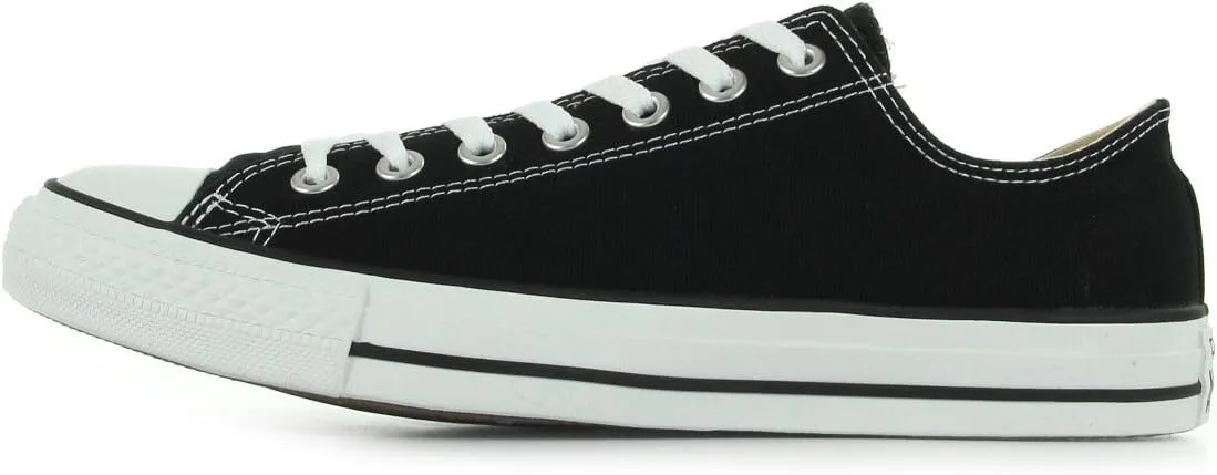 Converse Chuck Taylor All Star Canvas Low Top Sneaker, Black/White ,5 US Men/7 US Women