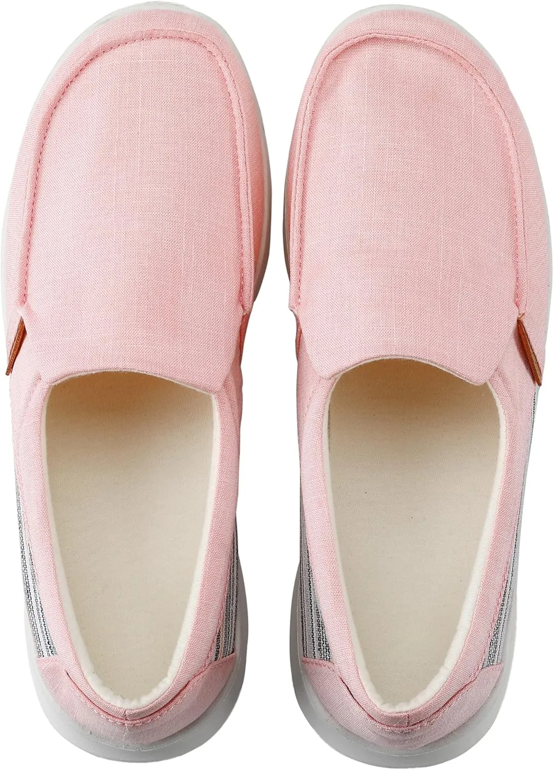 COOJOY Women's Casual Lightweight Stretch Boat Canvas Slip on Shoes Breathable