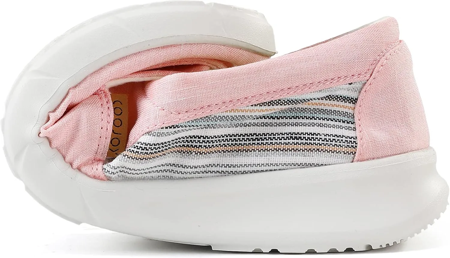 COOJOY Women's Casual Lightweight Stretch Boat Canvas Slip on Shoes Breathable