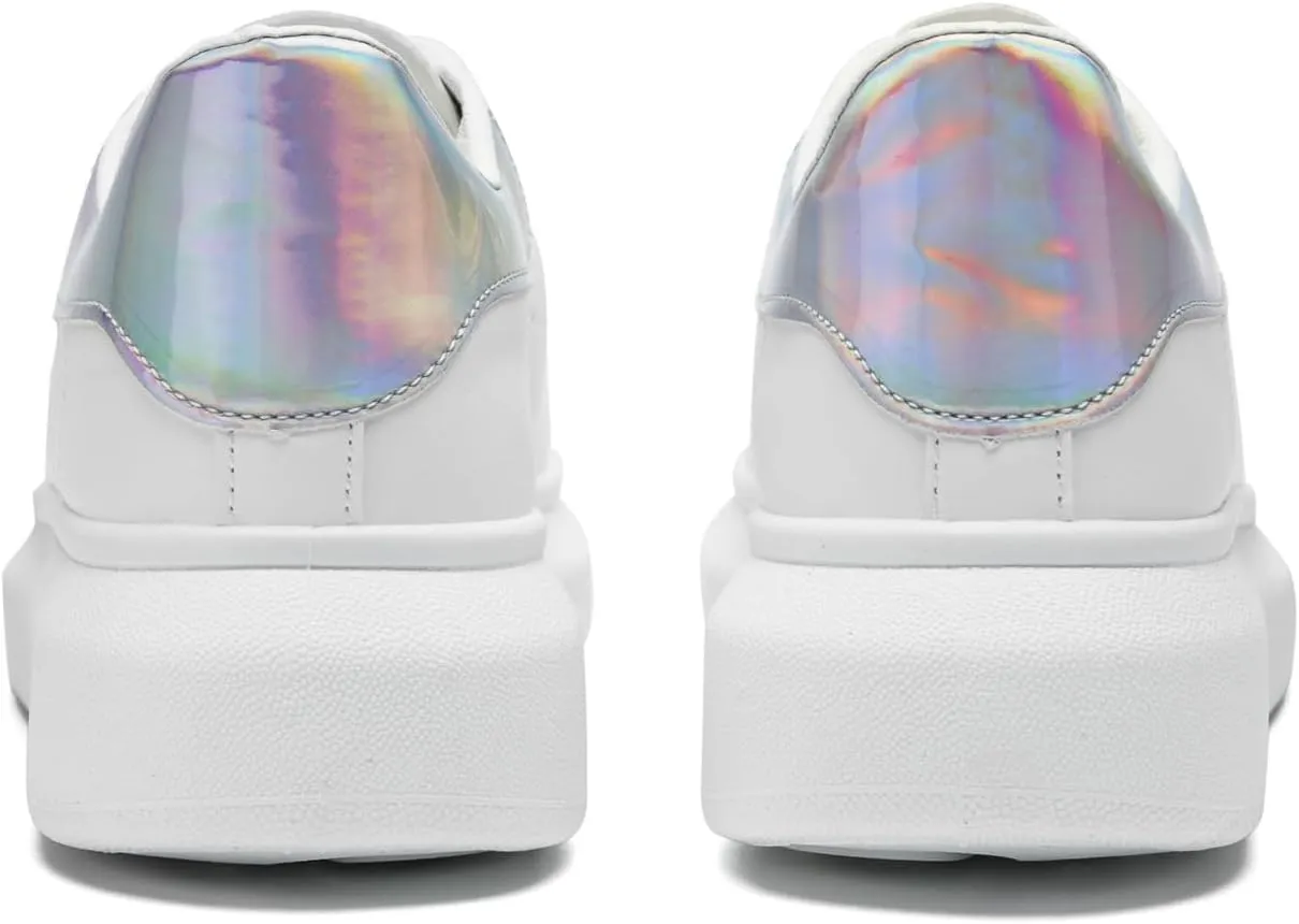 COVS Platform White Sneakers for Women, Women's Fashion Sneakers, Leather Sneakers for Women Unisex Height Increase Shoes
