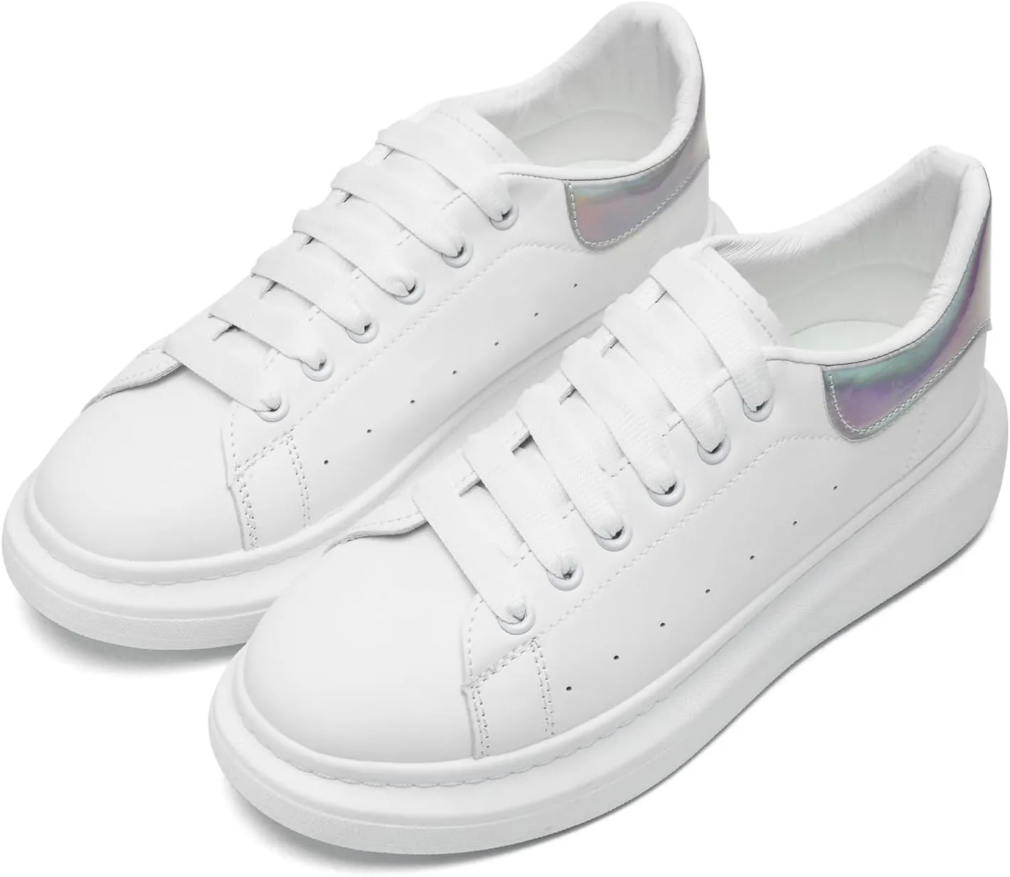 COVS Platform White Sneakers for Women, Women's Fashion Sneakers, Leather Sneakers for Women Unisex Height Increase Shoes