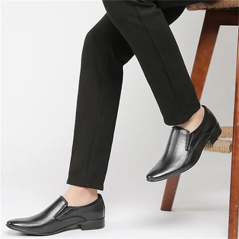 CSCDD Men's Brushed Design Casual Pedal Business Formal Leather Shoes Men Gentleman Foot Loafers Breathable Shoes Suitable for Daily Travel and Driving