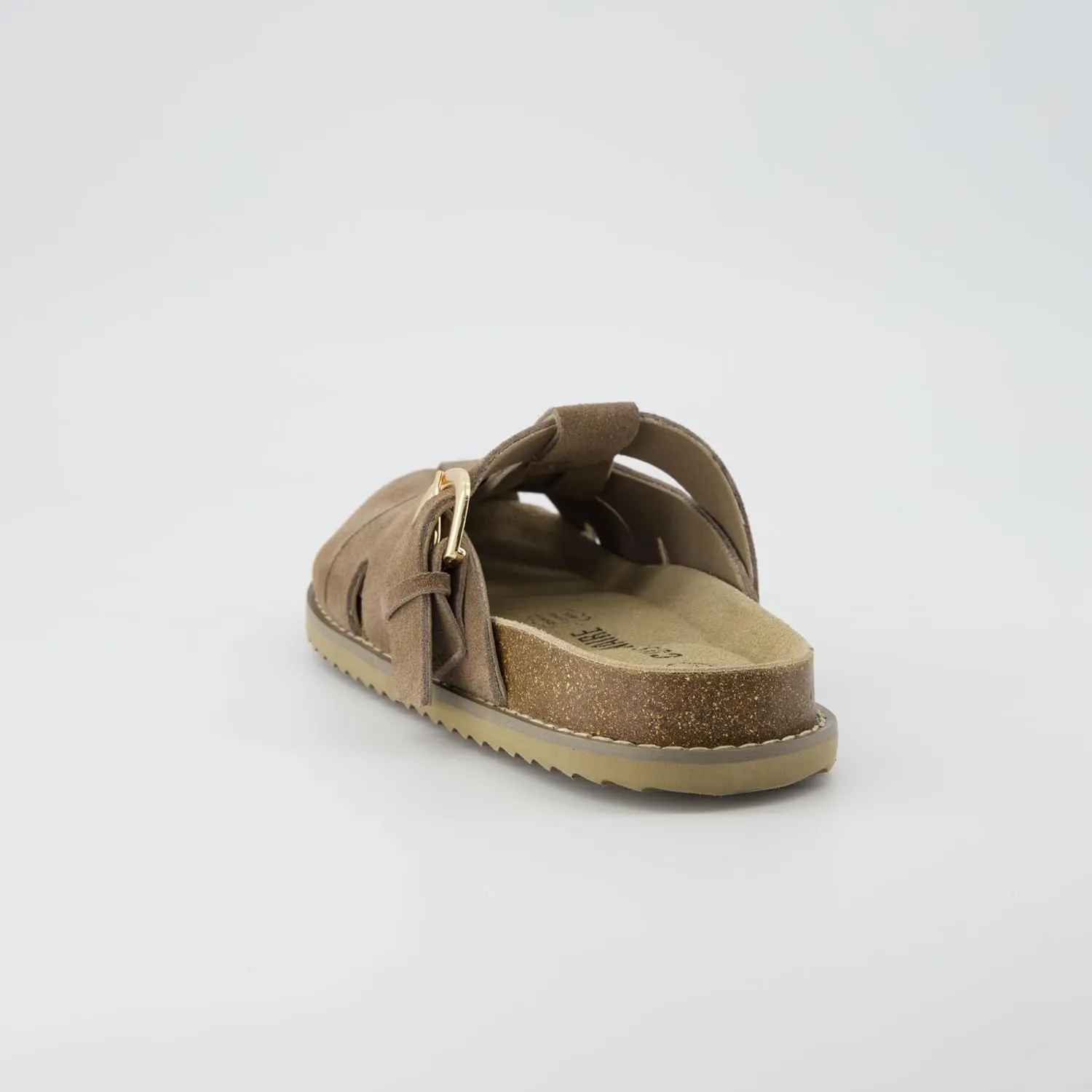 CUSHIONAIRE Benson Women’s Fisherman Clog – Suede Slip-On Sandal with Adjustable Buckle & Contoured Cork Footbed