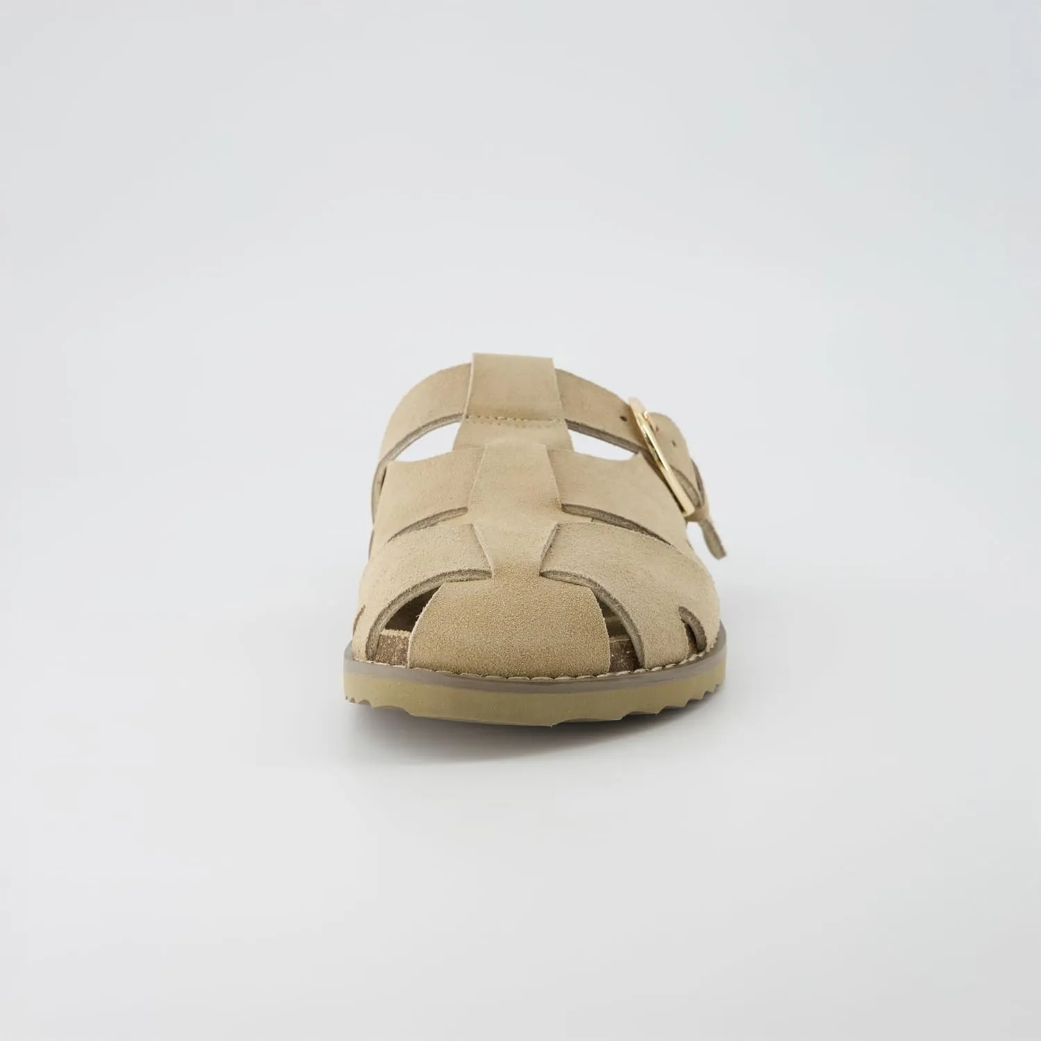 CUSHIONAIRE Benson Women’s Fisherman Clog – Suede Slip-On Sandal with Adjustable Buckle & Contoured Cork Footbed