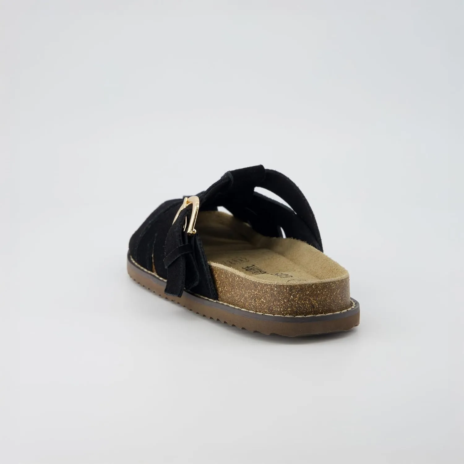 CUSHIONAIRE Benson Women’s Fisherman Clog – Suede Slip-On Sandal with Adjustable Buckle & Contoured Cork Footbed
