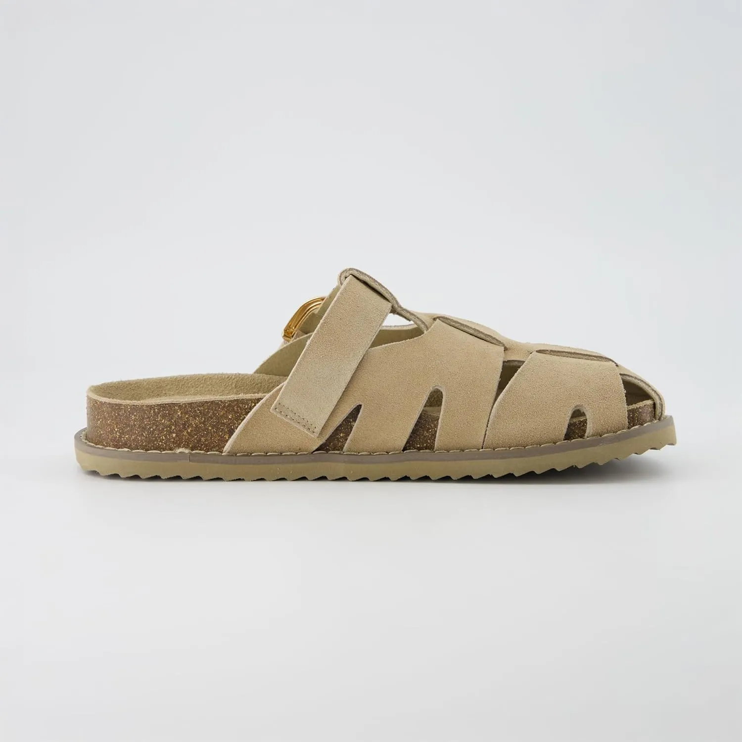 CUSHIONAIRE Benson Women’s Fisherman Clog – Suede Slip-On Sandal with Adjustable Buckle & Contoured Cork Footbed