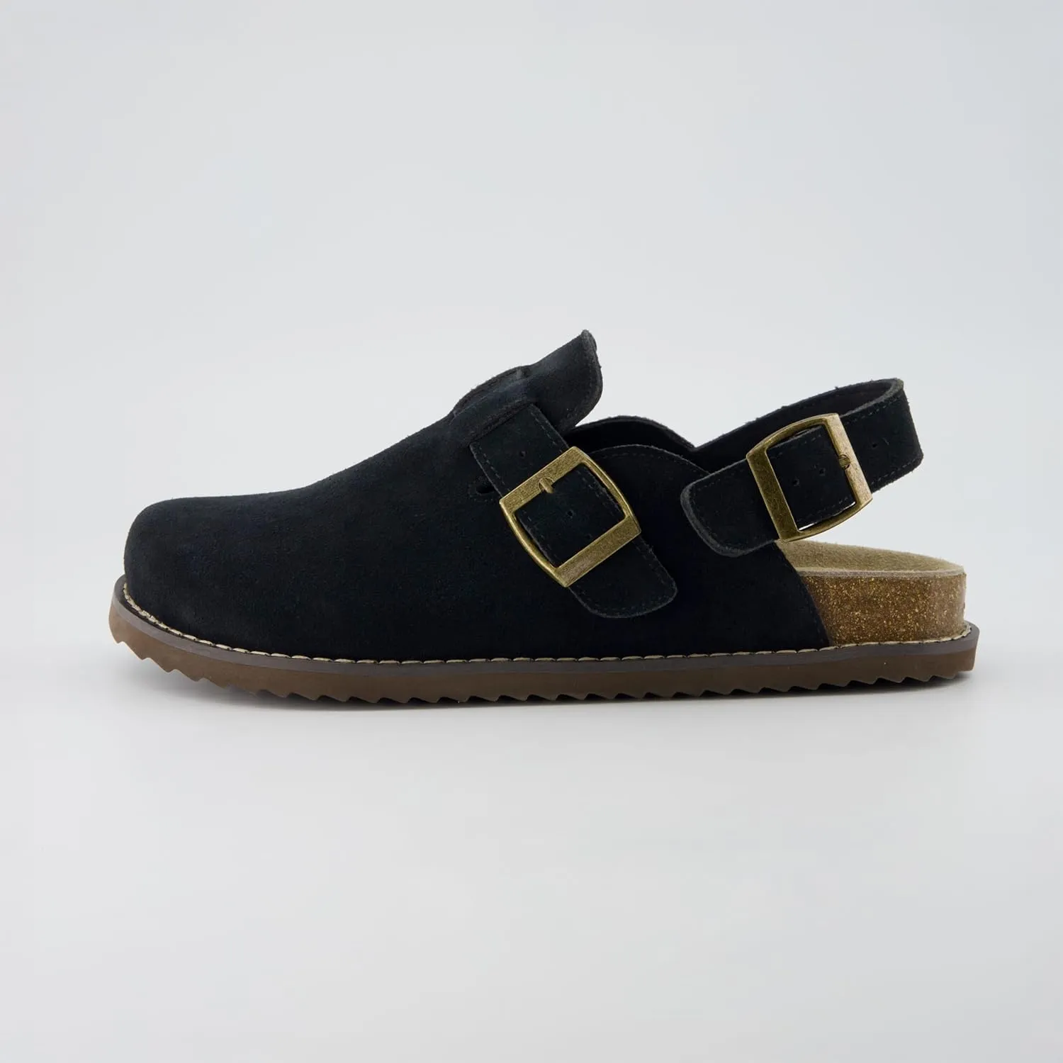 CUSHIONAIRE Brooklyn Women's Suede Clogs - Adjustable Slingback Clog Sandal with Buckle, Memory Foam, Wide Widths