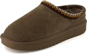 CUSHIONAIRE Keto Womens Slippers Slip-On Suede Mule Slipper - Cozy & Stylish, Memory Foam & Faux Fur Lining, Wide Widths Available