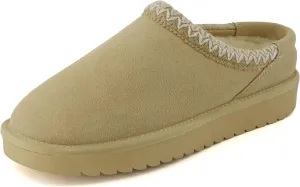 CUSHIONAIRE Keto Womens Slippers Slip-On Suede Mule Slipper - Cozy & Stylish, Memory Foam & Faux Fur Lining, Wide Widths Available
