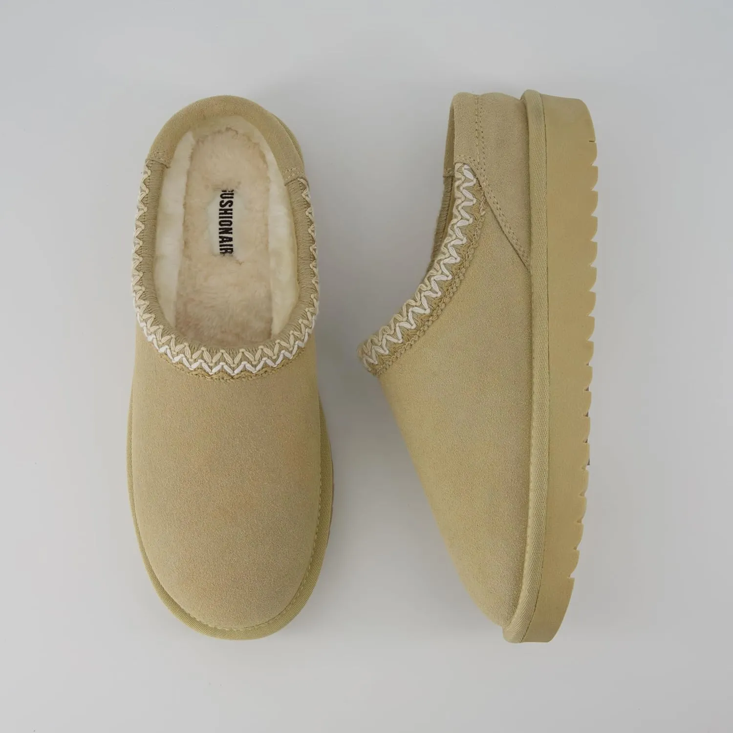 CUSHIONAIRE Keto Womens Slippers Slip-On Suede Mule Slipper - Cozy & Stylish, Memory Foam & Faux Fur Lining, Wide Widths Available